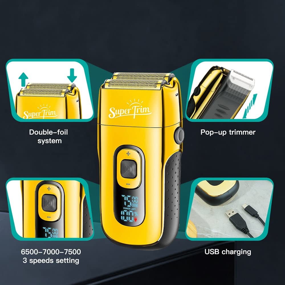 Premium Electric Razor for Men - Rechargeable Wet/Dry Shaver with Beard & Hair Trimmer | Smooth Shaving for Travel, Gym & Daily Grooming