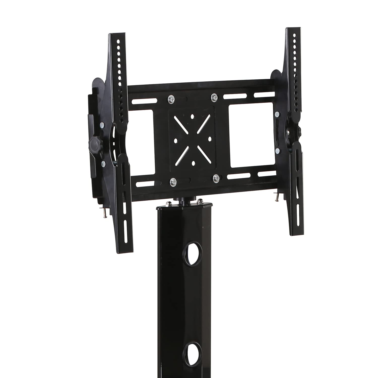 Better Home Products Black Rosa Swivel Mount Glass TV Stand for 60-inch TVs - Perfect for Living Room, Bedroom & Home Theater Setup