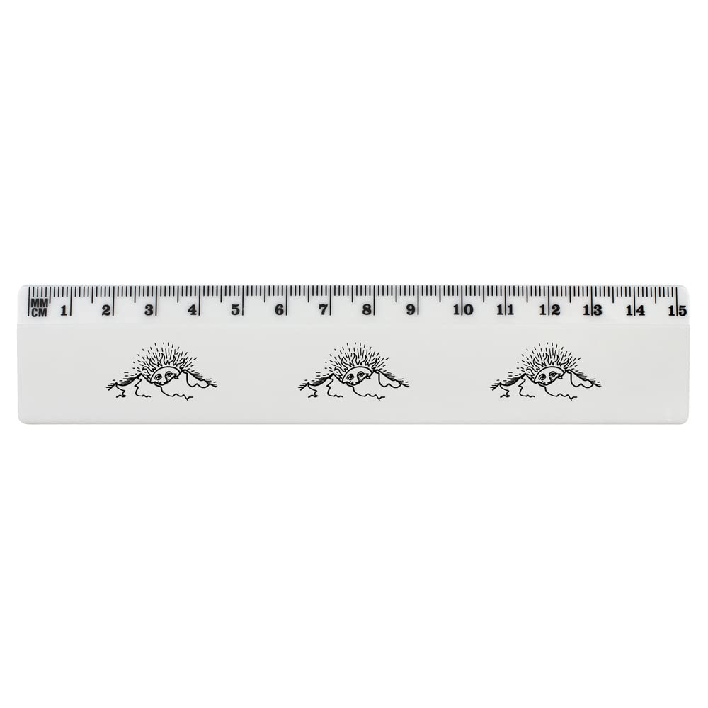 Azeeda 6 Inch White Plastic Ruler with Sun Behind Mountains Design - 15cm School & Office Measuring Tool for Students, Artists & Professionals (RL00065885)