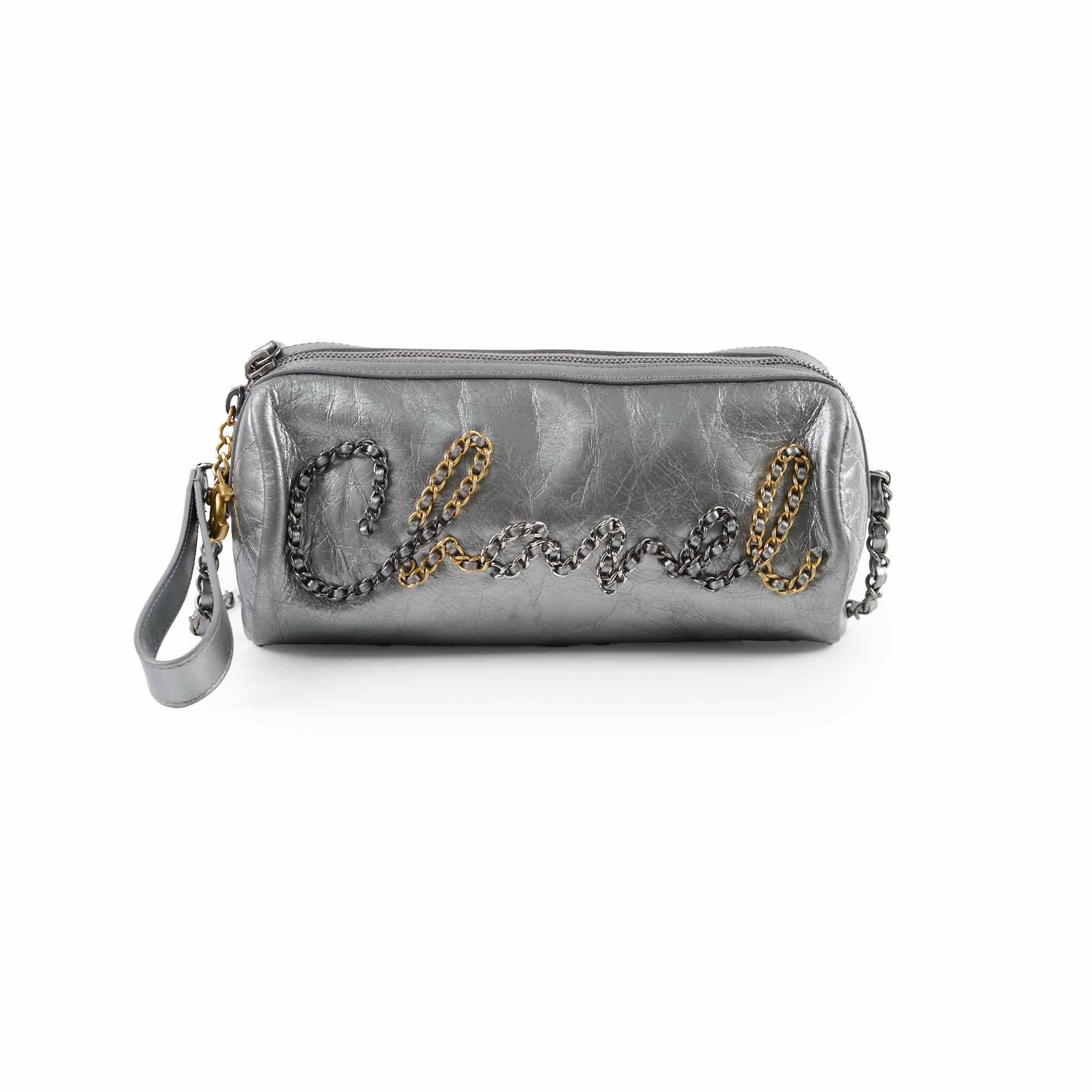 Chanel Signature Bowing Bag - Crumpled Metallic Calfskin Leather Handbag for Women | Luxury Evening Clutch & Party Purse for Special Occasions