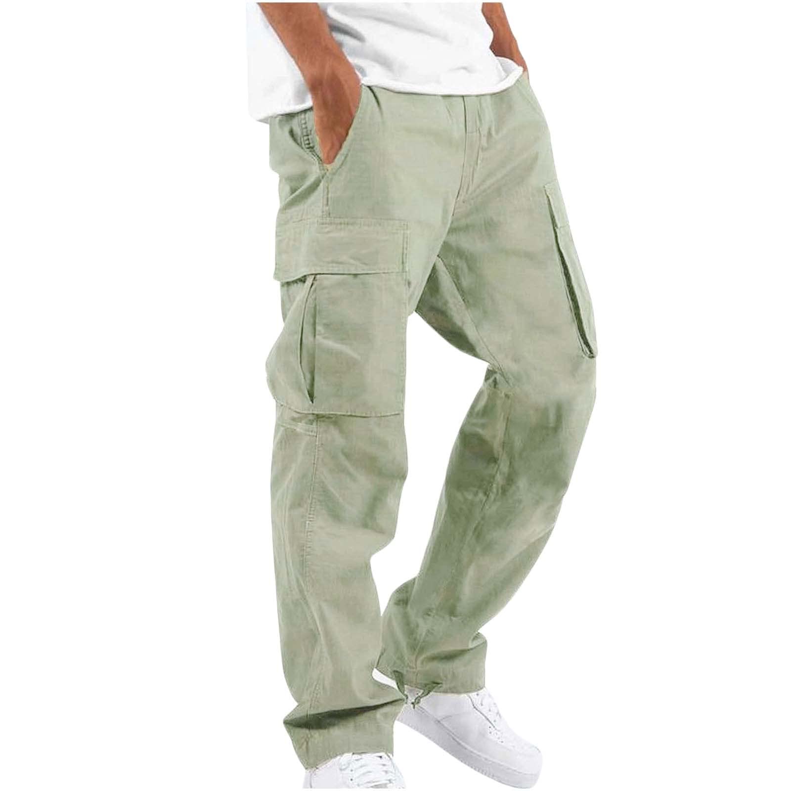 2023 Men's Classic Fit Cargo Pants - Multi-Pocket Work Safety & Hiking Trousers for Outdoor Recreation | Durable Outdoor Workwear & Adventure Pants for Hiking, Camping & Construction