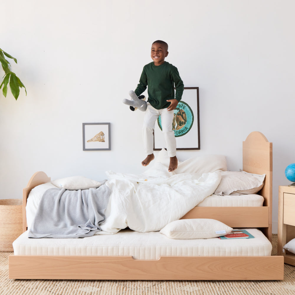 Kids Trundle Bed Frame with Storage - Twin Size Wooden Daybed for Small Spaces - Perfect for Sleepovers, Guest Rooms & Kids' Bedrooms