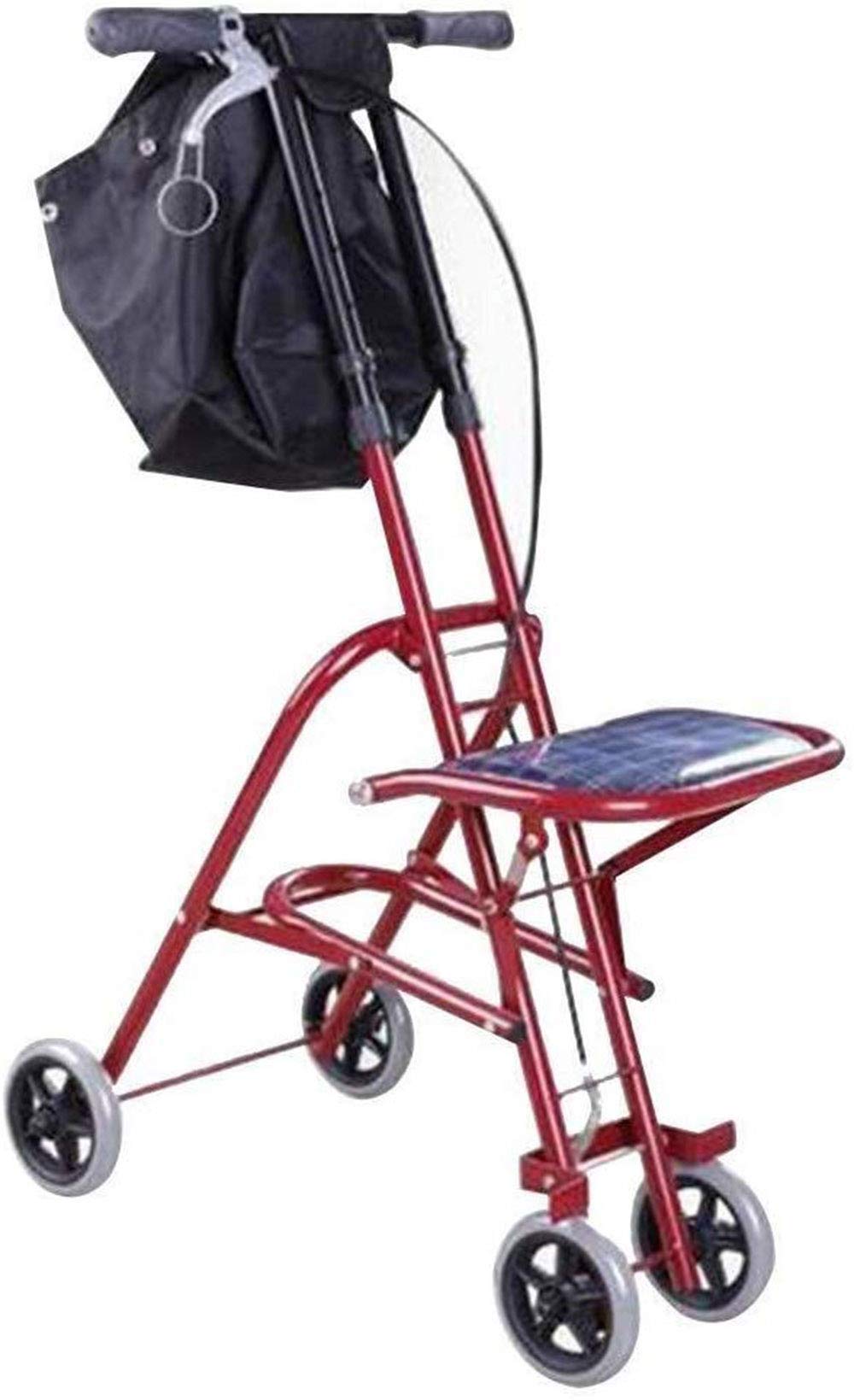 **Lightweight Foldable 4-Wheel Rollator Walker with Seat & Storage Bag - Mobility Aid for Seniors & Elderly - Ideal for Shopping, Travel & Daily Use**