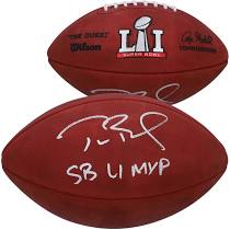 Tom Brady Autographed New England Patriots Super Bowl LI Football - Fanatics Authentic with SB LI MVP Inscription - Perfect for Collectors, Sports Memorabilia Displays, and Patriots Fans