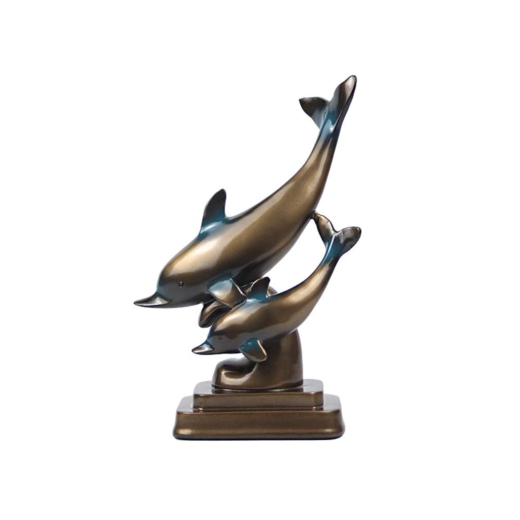 Nordic Style Dolphin Sculpture - Modern Resin Home Decor for Living Room, Wine Cabinet & Office | Handcrafted Statue for Coastal, Minimalist & Boho Interior Design