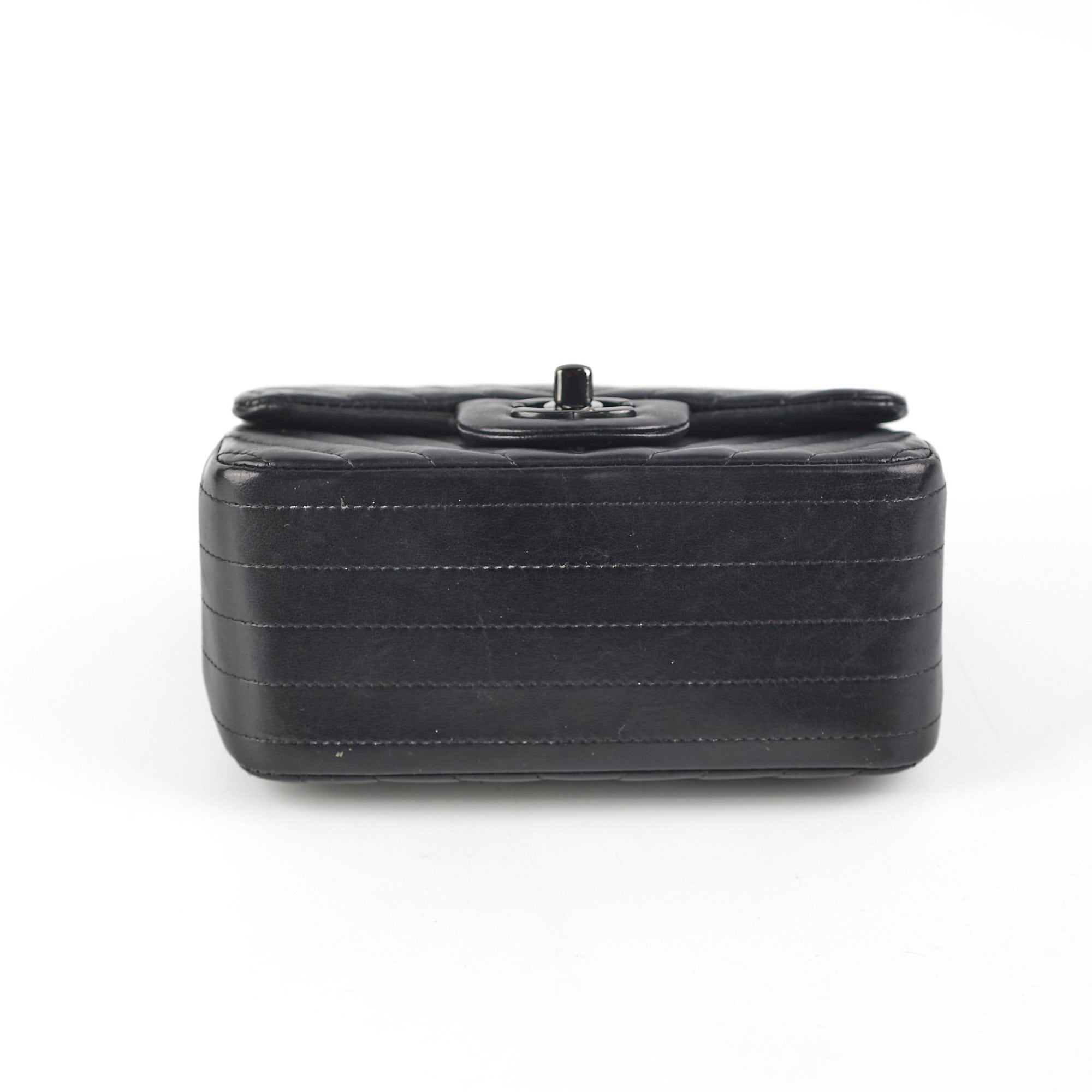 Chanel Mini Square Chevron So Black Flap Bag - Luxury Quilted Leather Crossbody Purse for Women, Perfect for Evening Parties & Date Nights