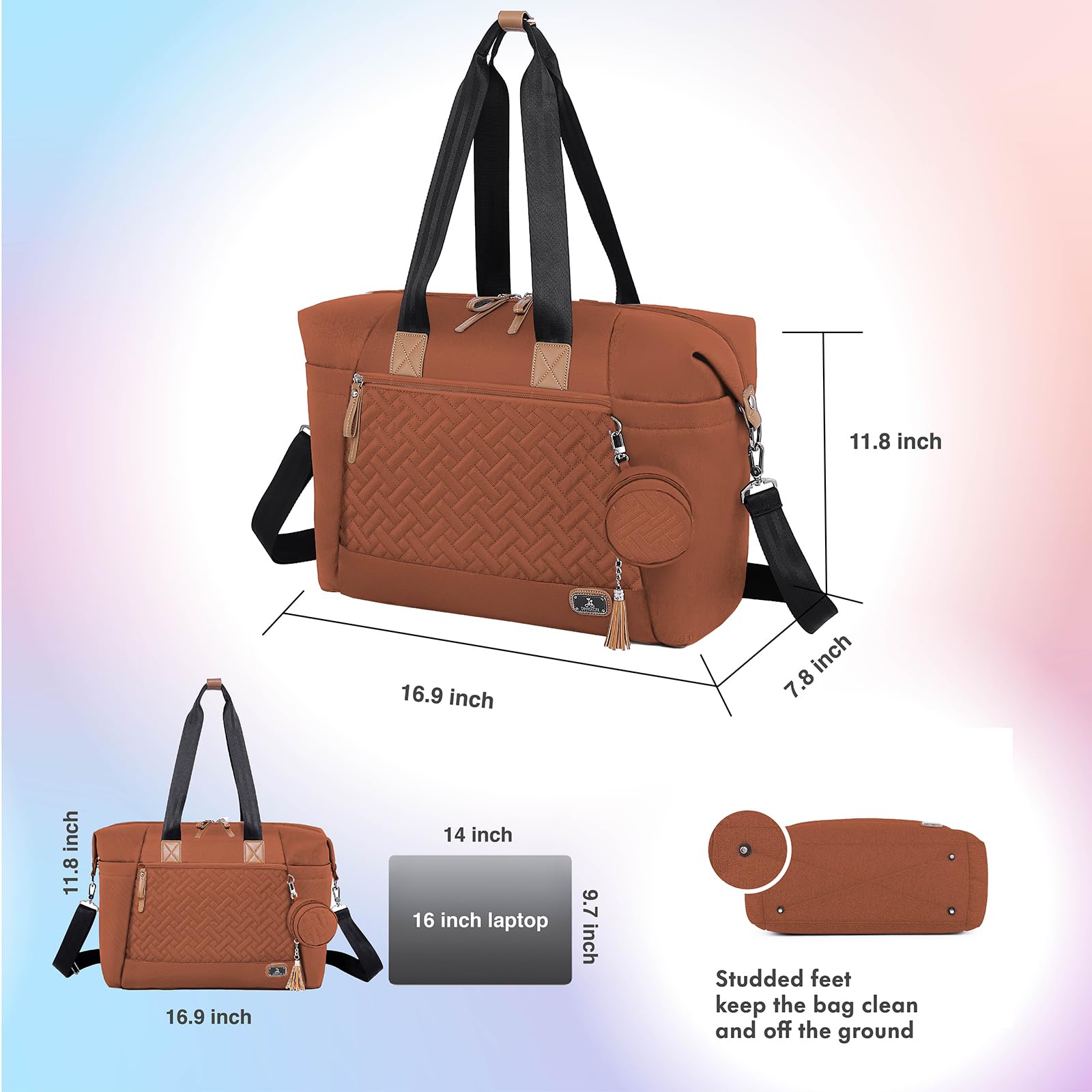 Waterproof Diaper Bag Tote with Changing Mat & Pacifier Holder - Large Maternity Backpack for Moms & Dads - Perfect for Travel, Daycare & Family Outings