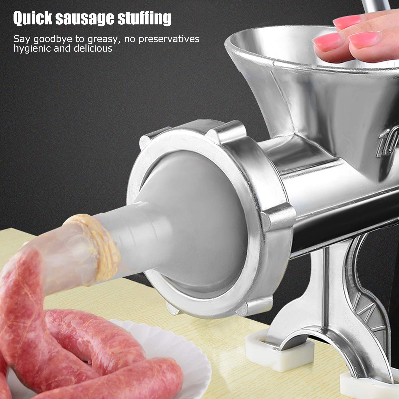 Heavy Duty Manual Meat Grinder - Multifunctional Hand Crank Food Processor with Table Clamp for Home Kitchen | Perfect for Grinding Beef, Pork, Sausage Stuffing & Food Prep | Dishwasher Safe Meat Mincer for Camping, BBQ & Everyday Cooking