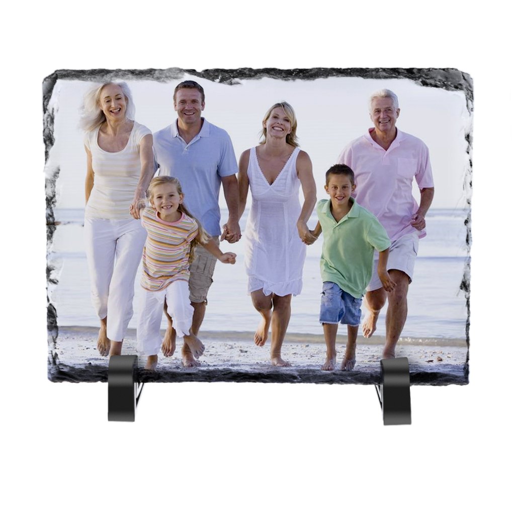 Custom Engraved Stone Photo Frame - Personalized Picture Plaque for Desktop, Tabletop, Baby Keepsake | Unique Gift for Valentine's Day, Birthdays, Baby Showers & Home Decor