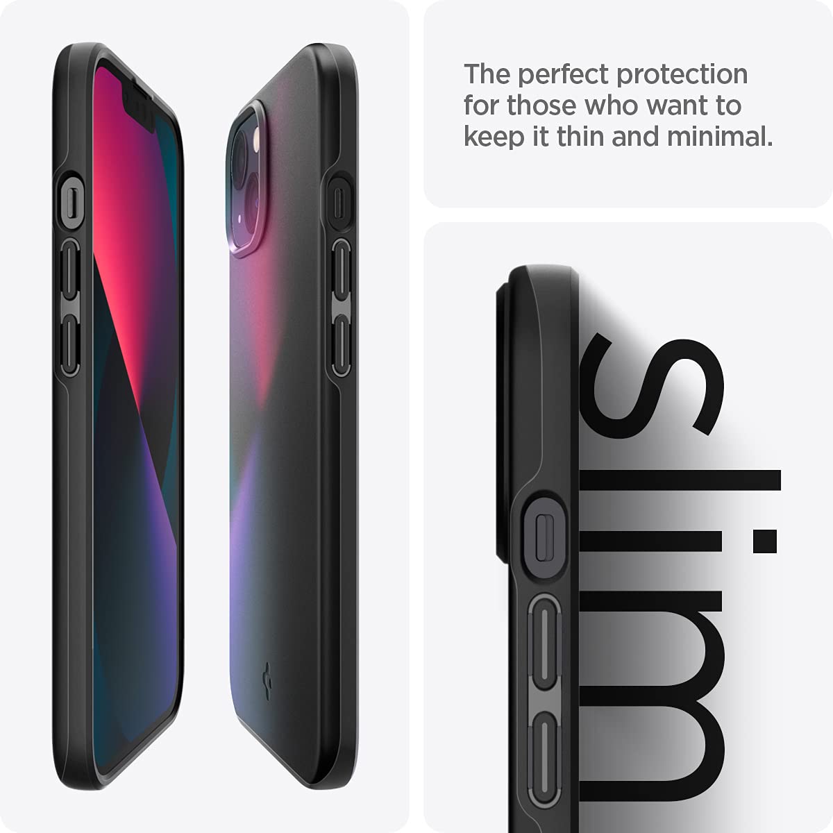 Spigen Thin Fit iPhone 13 Case (2021) - Slim Protective Cover for iPhone 13 - Form-Fitted Design - Matte Black | Perfect for Everyday Use, Work & Travel Protection