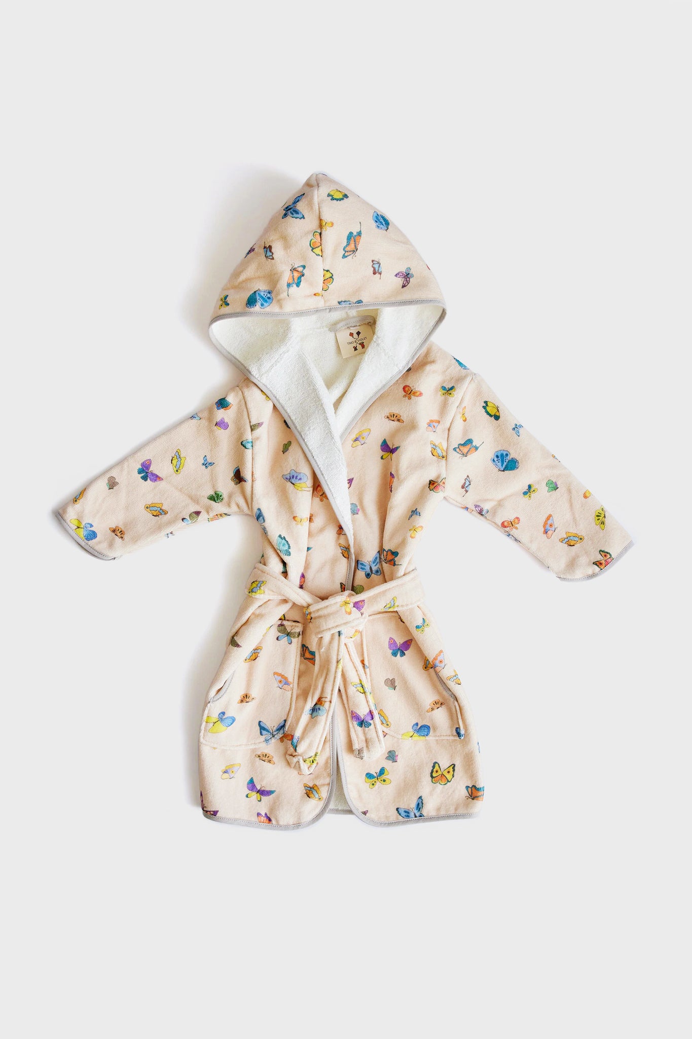 Elegant Blush Peach Madame Butterfly Kimono Robe - Soft & Lightweight Loungewear for Women - Perfect for Spa, Bridal Party, and Relaxing at Home