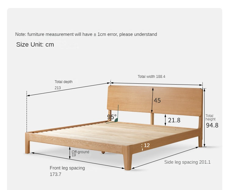 Solid Oak Wood High Headboard Bed - Queen Size, Rustic Farmhouse Style for Bedroom Decor - Perfect for Master Bedrooms, Guest Rooms & Cozy Retreats