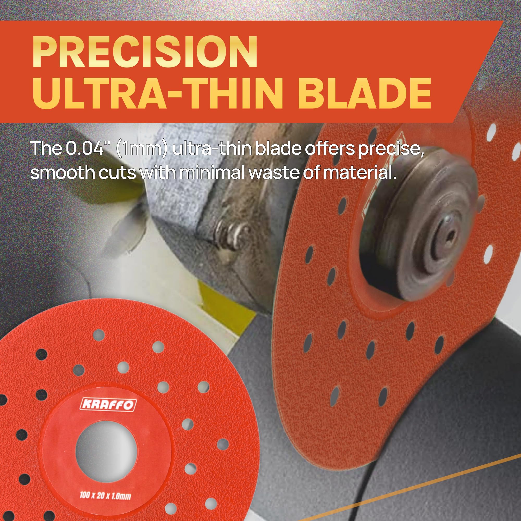 5PCS 4-Inch Diamond Glass Cutting Discs for Angle Grinder - Ultra Thin Saw Blade Wheel 1.2