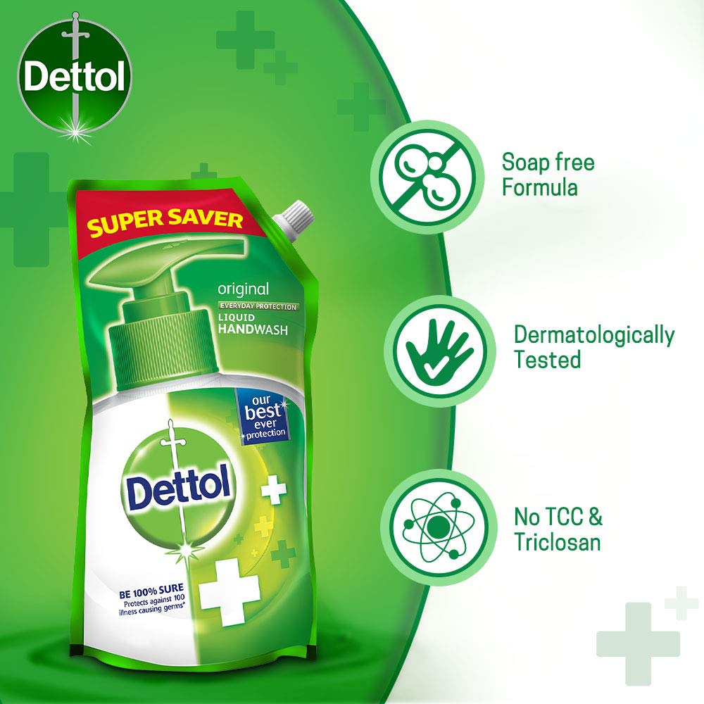 Dettol Original Antibacterial Handwash Liquid Soap Refill 750ml | Kills 99.9% Germs | 10X Better Protection | For Kitchen, Bathroom & Home Hygiene