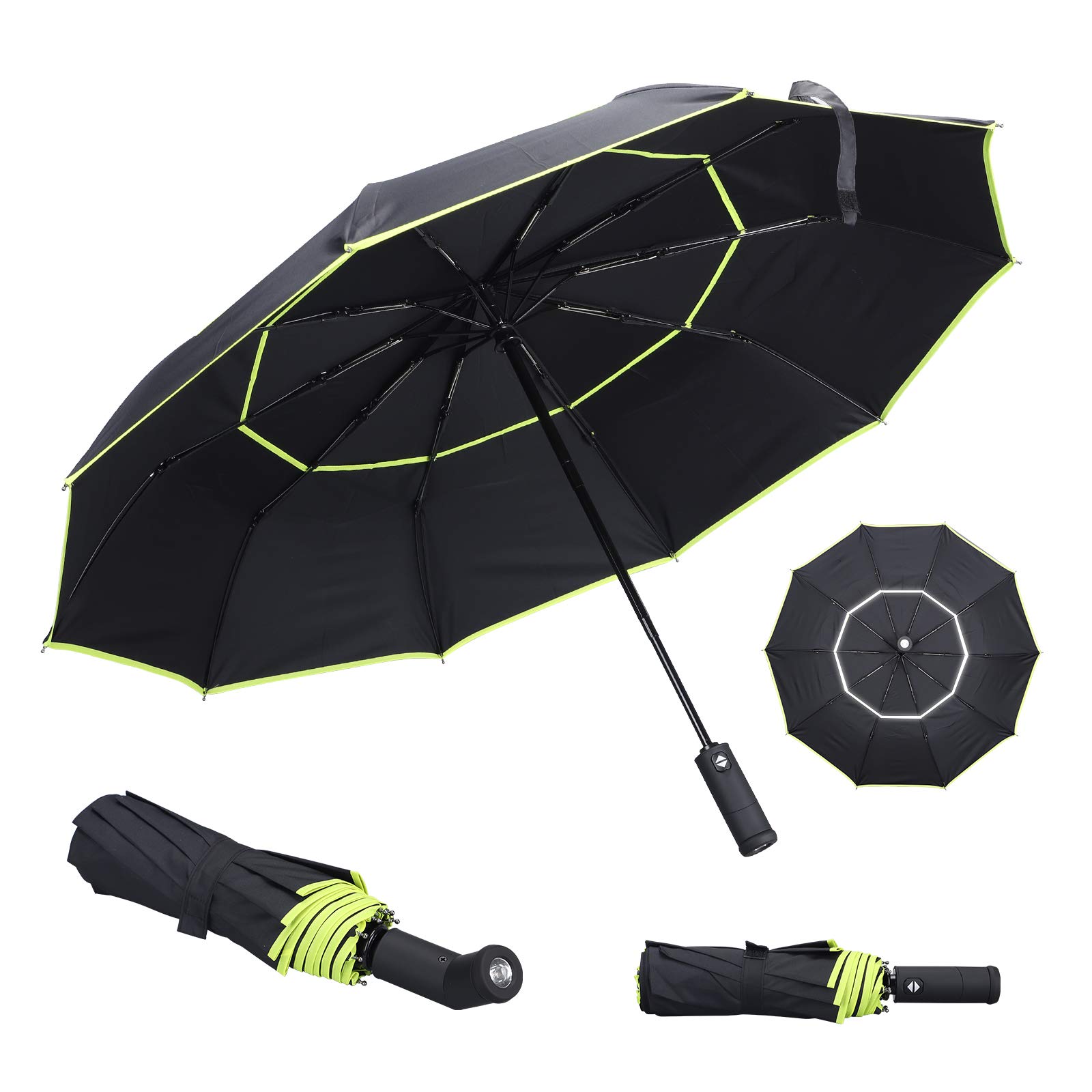 Windproof Travel Umbrella - Auto Open/Close Compact Umbrella with Strong Metal Frame, Waterproof & Durable for Rainy Days - Perfect for Commuting, Business Trips and Outdoor Adventures