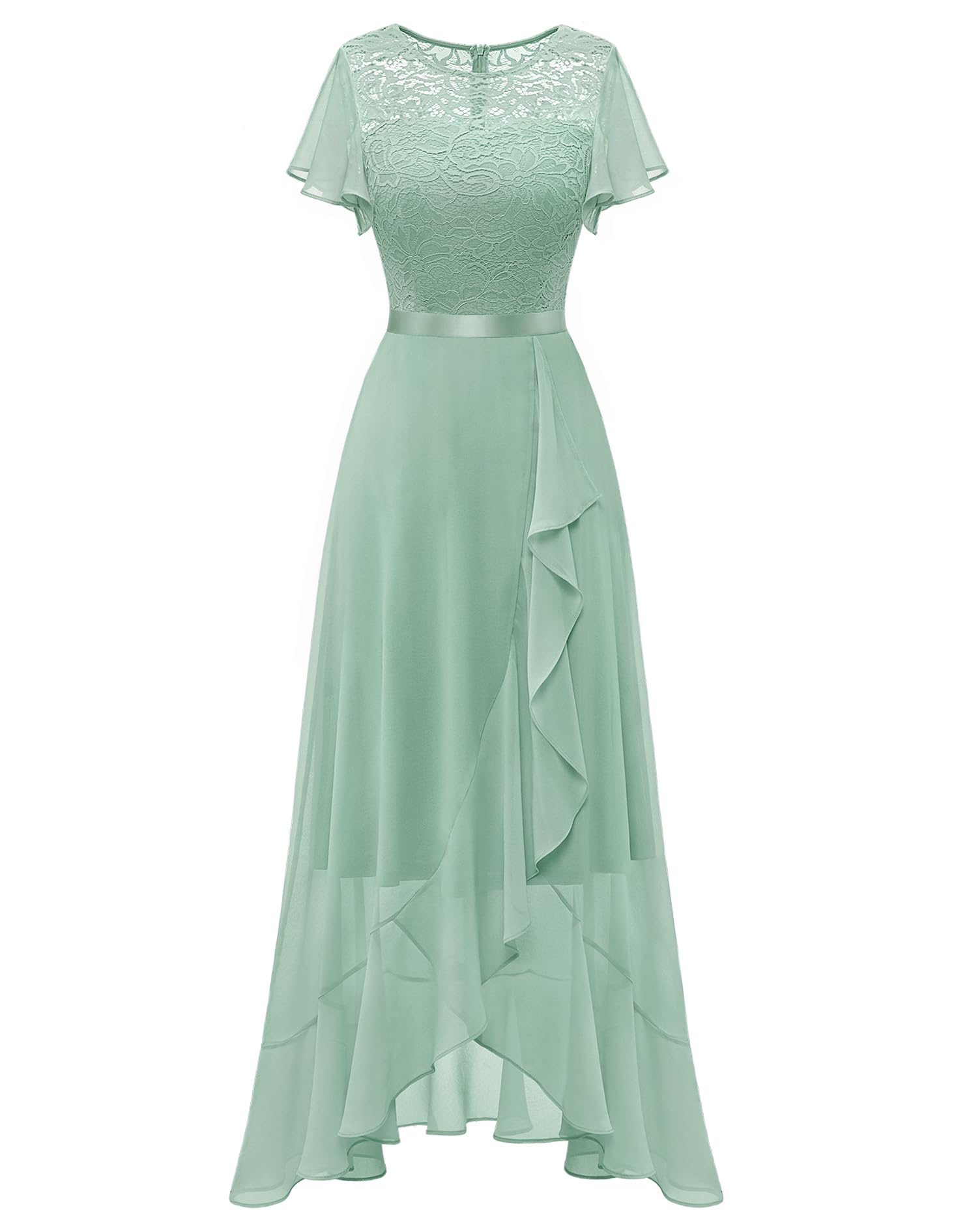 BeryLove Elegant Lace Long Prom Dress for Women - 2025 Wedding Guest Cocktail Dress with High Slit | Perfect for Formal Events, Evening Parties & Special Occasions