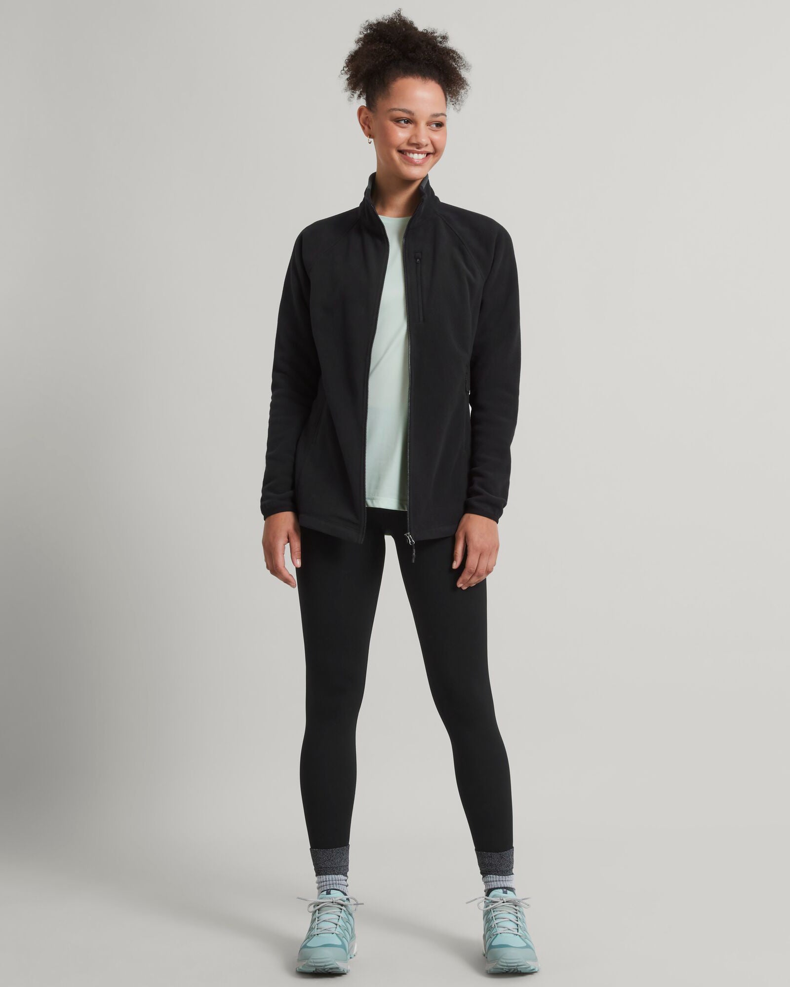 Women's Ridge 100 PrimaLoft Bio Fleece Jacket - Lightweight Warm Winter Coat, Water-Resistant Outdoor Jacket for Hiking, Camping & Cold Weather Activities (Black)