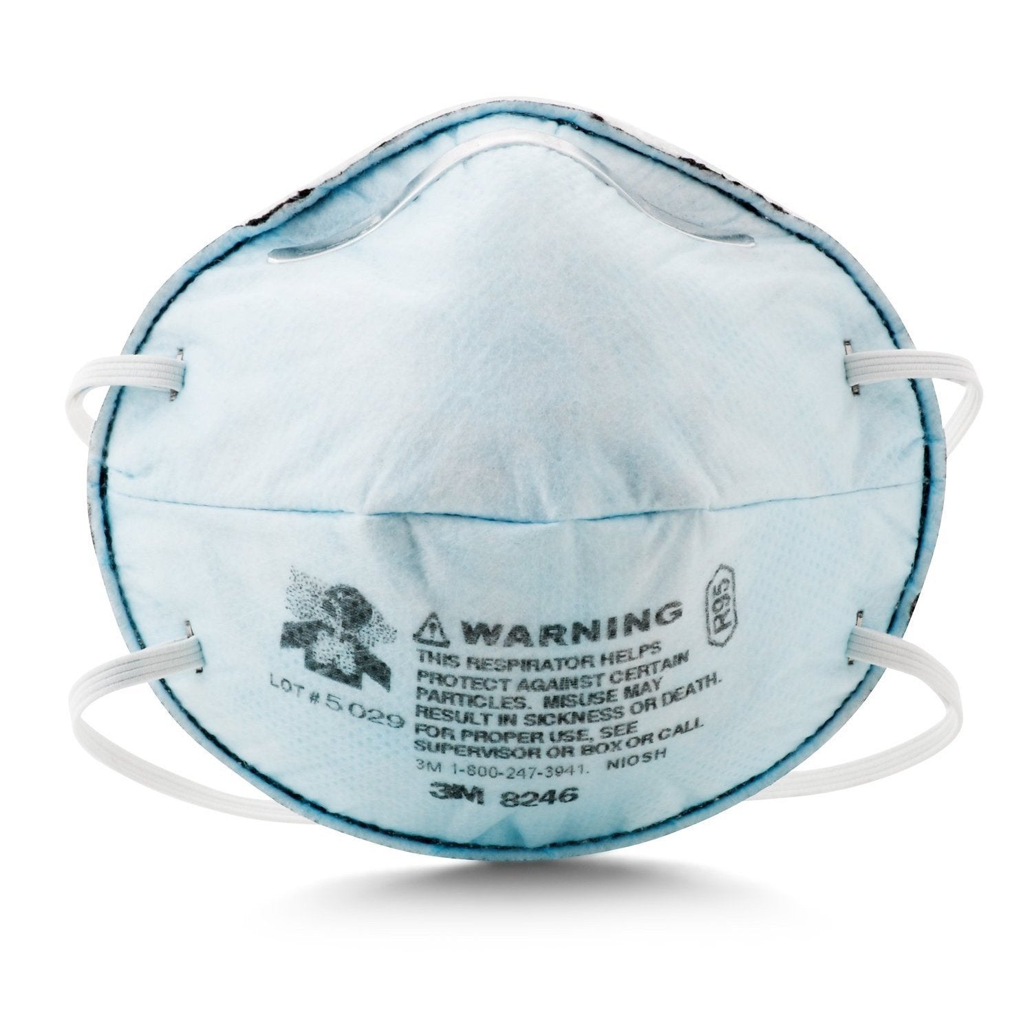 3M 8246 R95 Disposable Particulate Respirator with Acid Gas Relief - Dust Mask for Construction, Painting, Woodworking & Chemical Handling Safety Protection