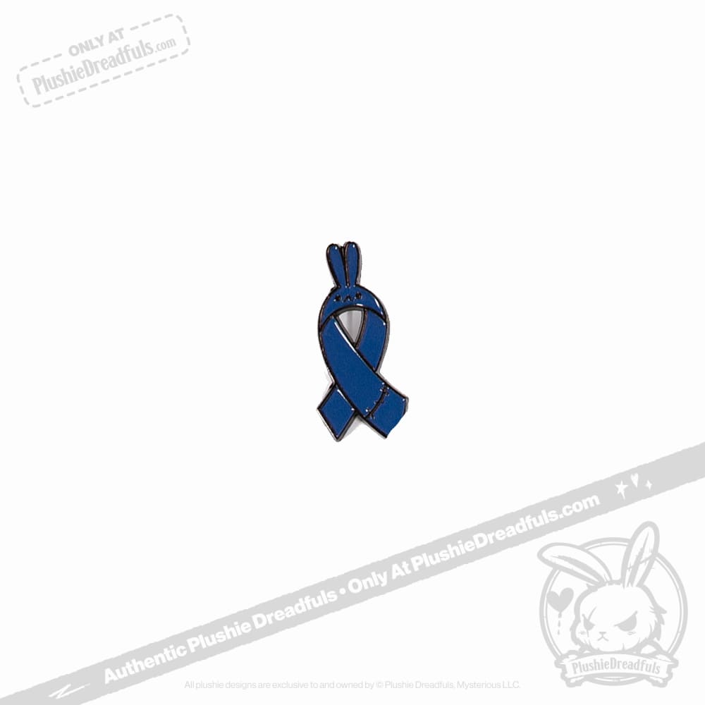 Plushie Dreadfuls Bunny Awareness Ribbon Enamel Pin - Cute Collectible Badge for Mental Health Support, Backpacks & Jackets