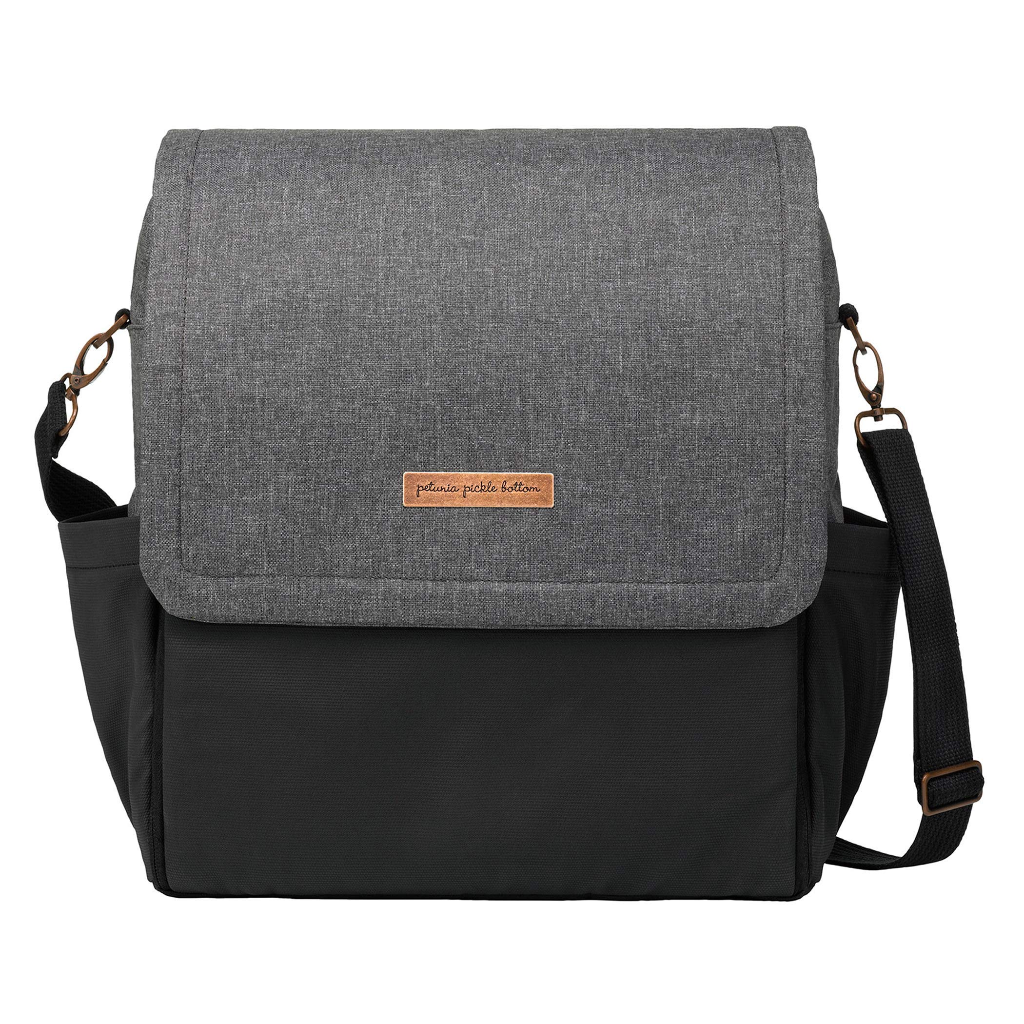 Petunia Pickle Bottom Boxy Diaper Bag Backpack - Waterproof & Easy to Clean Baby Bag with Adjustable Straps, Multiple Pockets for Diapers & Essentials - Perfect for Travel, Daycare & Outings (Graphite/Black)