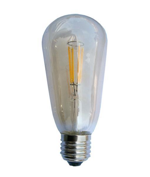 4W Edison Screw (ES) Amber Glass Carbon Filament LED Bulb - Warm White Light for Vintage Decor, Restaurants & Cozy Home Lighting