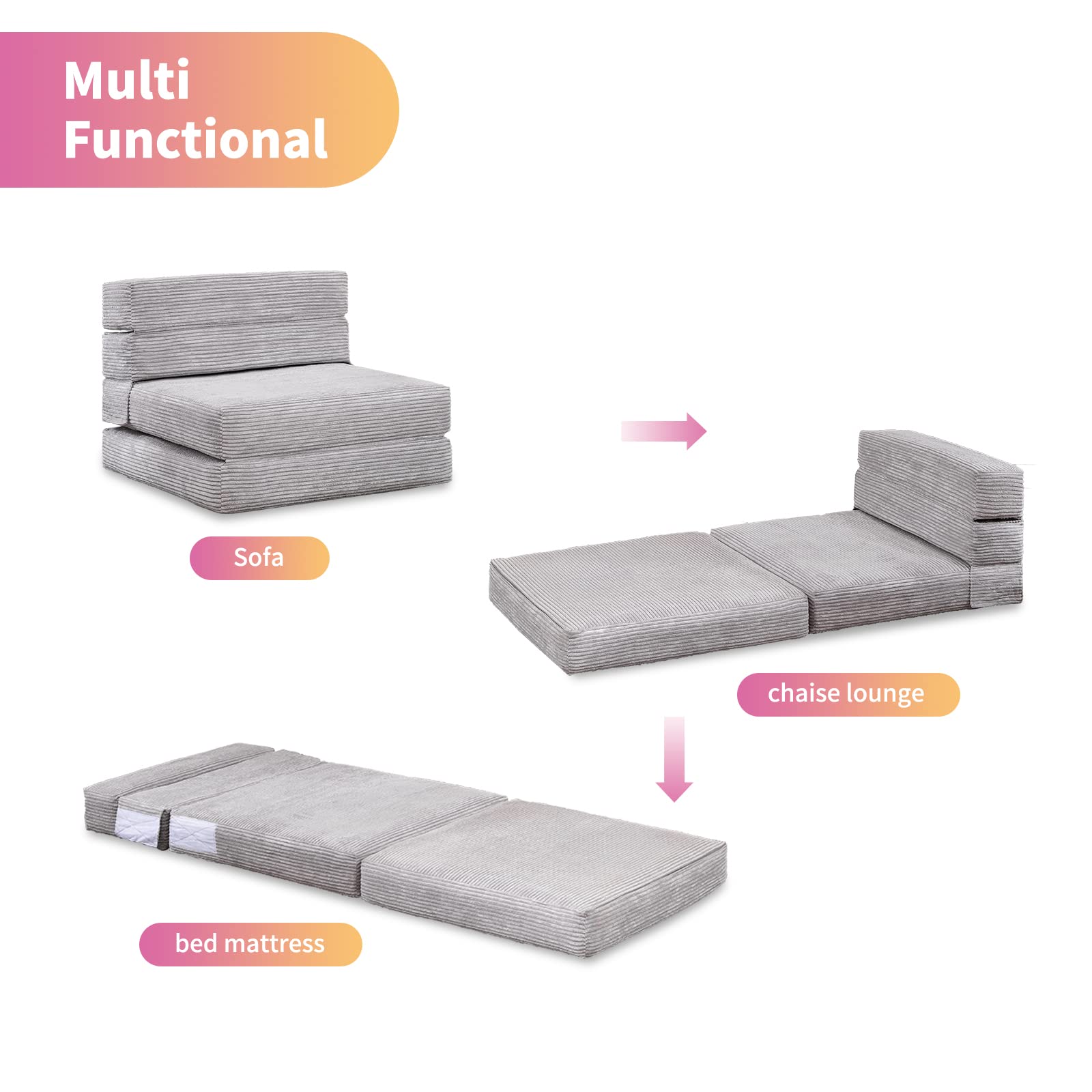 Tri-Fold Sofa Bed Mattress 6.3