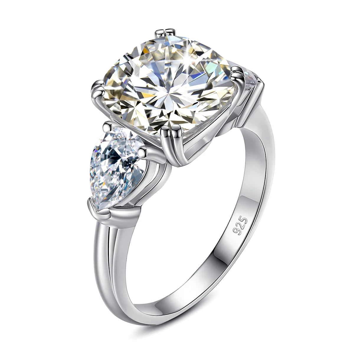 5 Carat Cushion Cut Moissanite Engagement Ring for Women - D Color VVS1 Clarity, 925 Sterling Silver, Certified Luxury Jewelry with Big Stone - Perfect for Proposals, Anniversaries & Special Occasions
