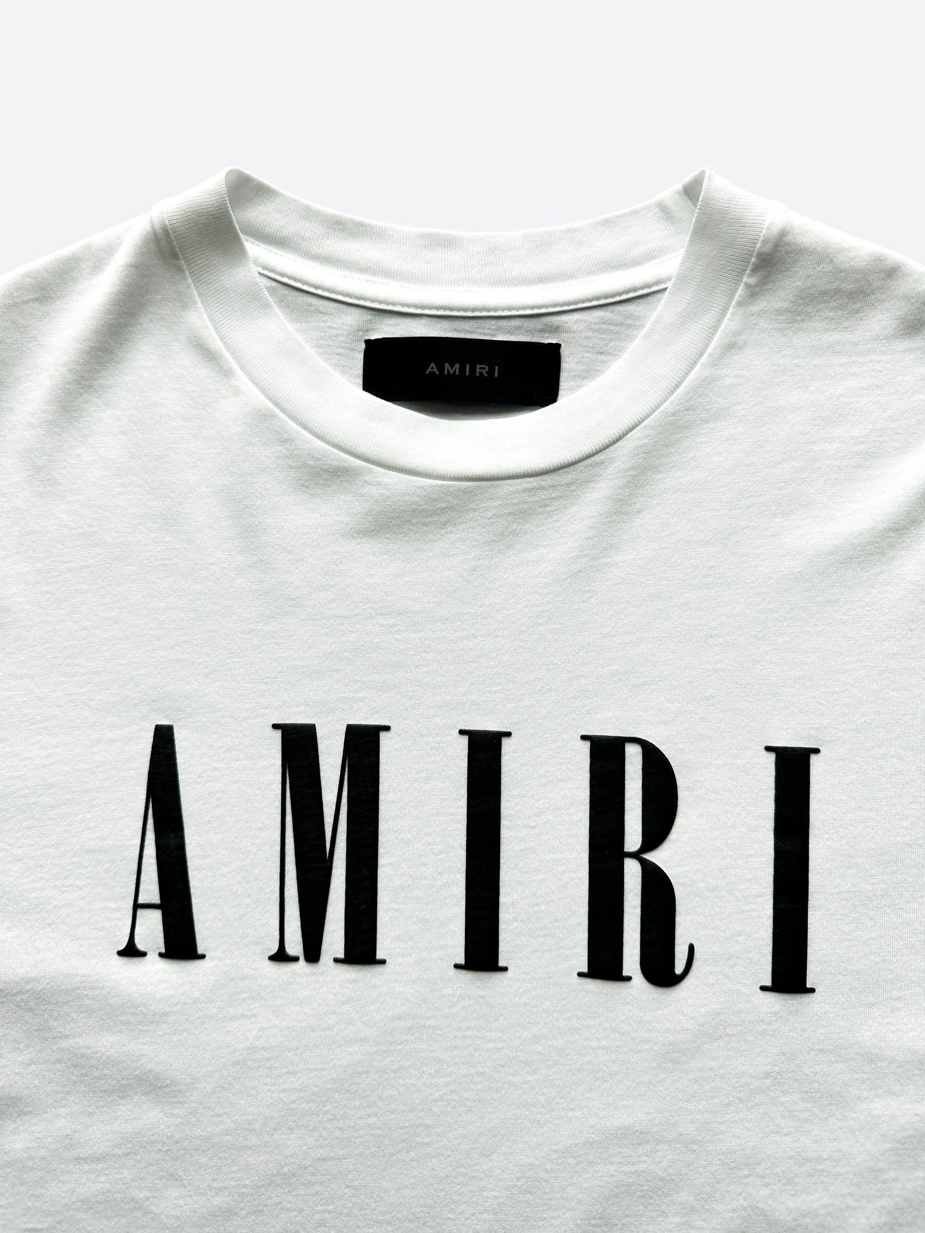 Amiri White & Black Core Logo T-Shirt for Men - Stylish Graphic Tee for Casual Wear & Street Fashion