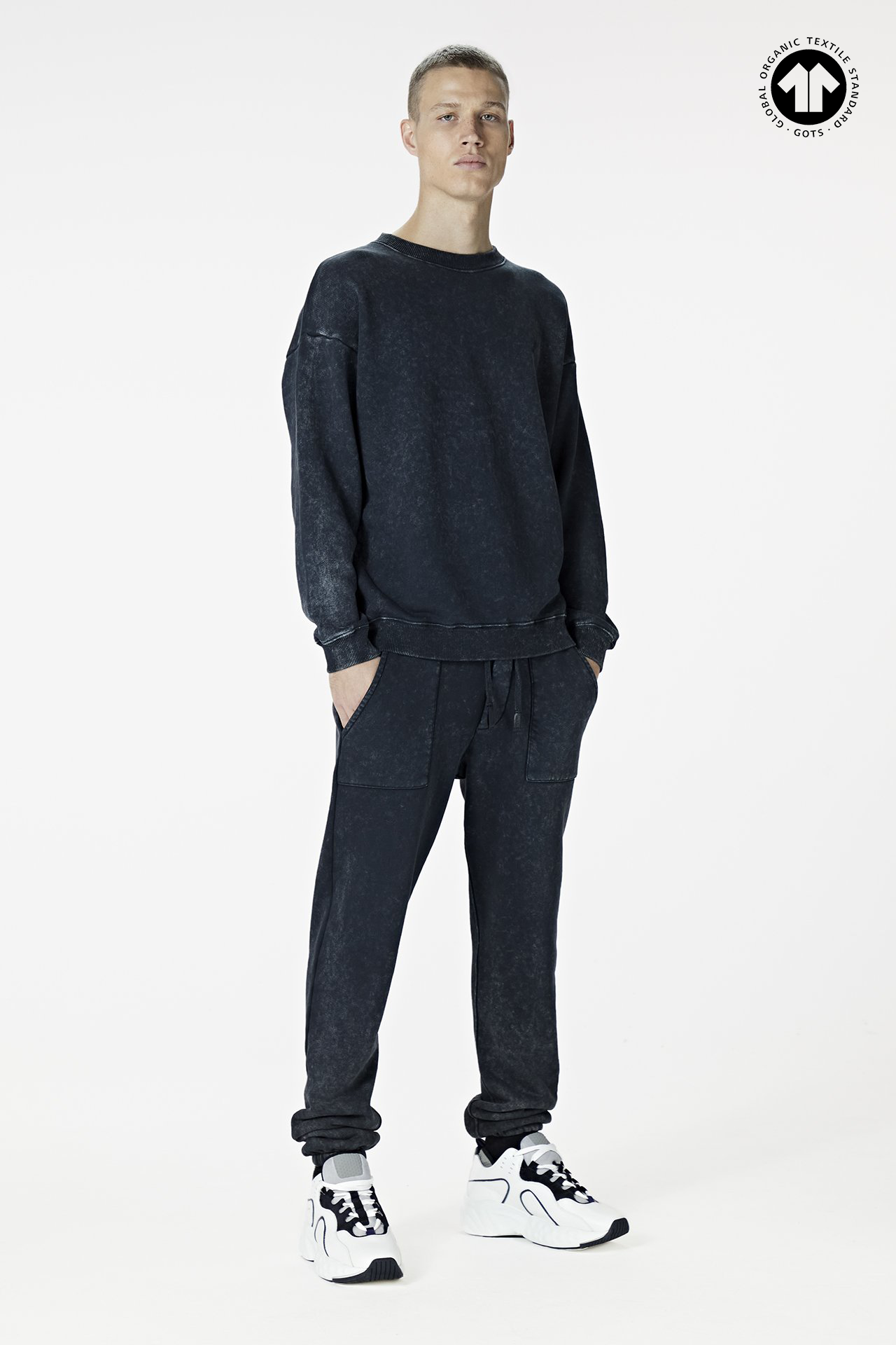 530 Washed Black Sweatshirt for Men - Soft Cotton Pullover Hoodie for Casual Wear, Gym & Street Style