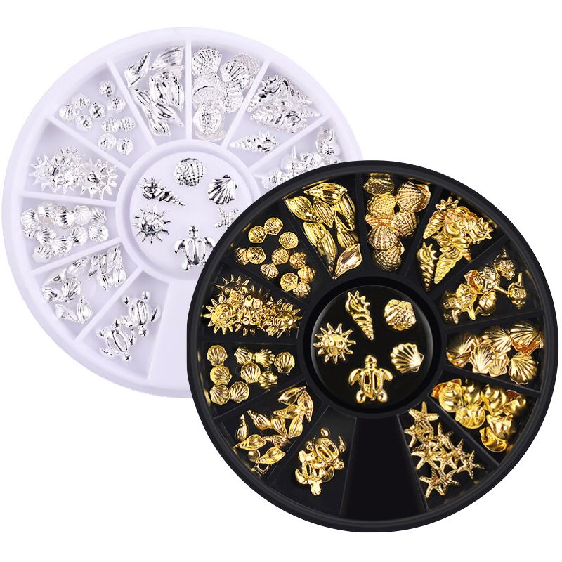 Ocean Theme Nail Art Decoration Wheel - Professional Nail Design Kit for DIY Manicures, Home Spa & Party Nail Art Supplies