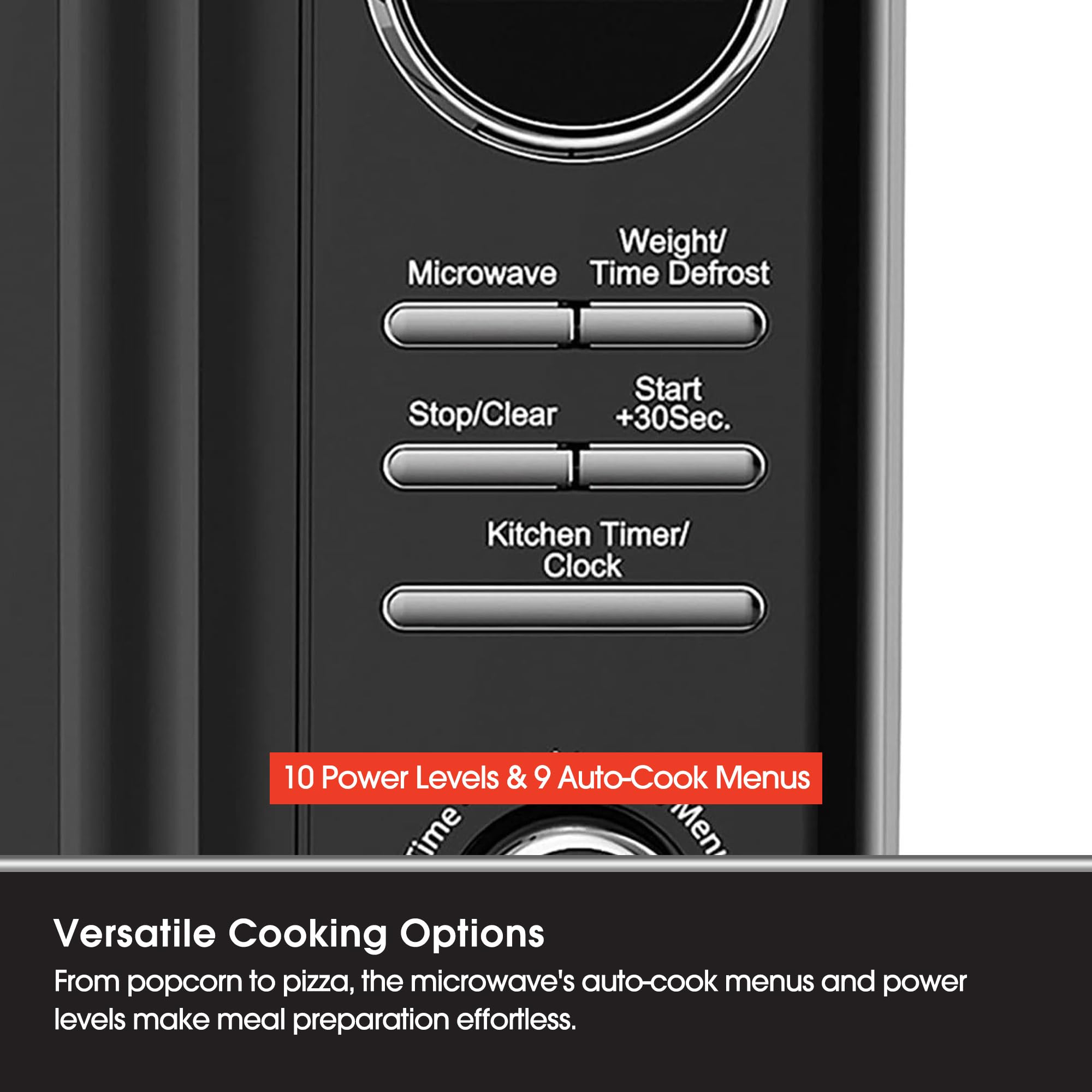 Magic Chef Countertop Microwave Oven - 0.7 Cu Ft Compact Retro Microwave with Classic Design in Black - Perfect for Small Kitchens, Dorms & Office Spaces