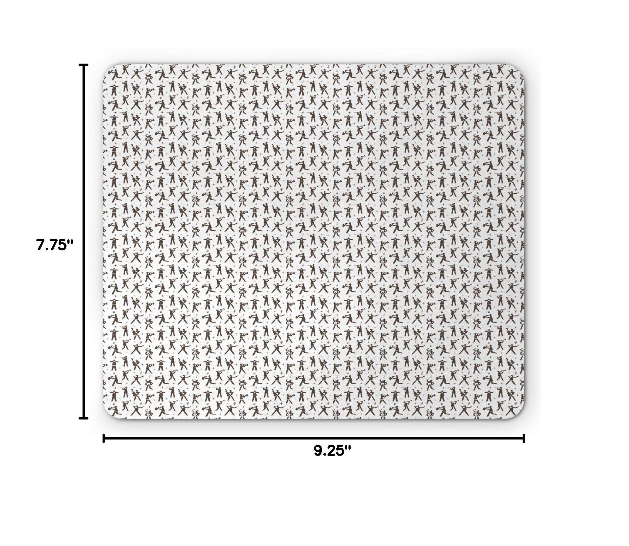 Ambesonne Jazz Music Mouse Pad - Non-Slip Rubber Mousepad with Musicians Design, Standard Size (Dark Taupe/White) - Perfect for Office, Gaming & Computer Workstations