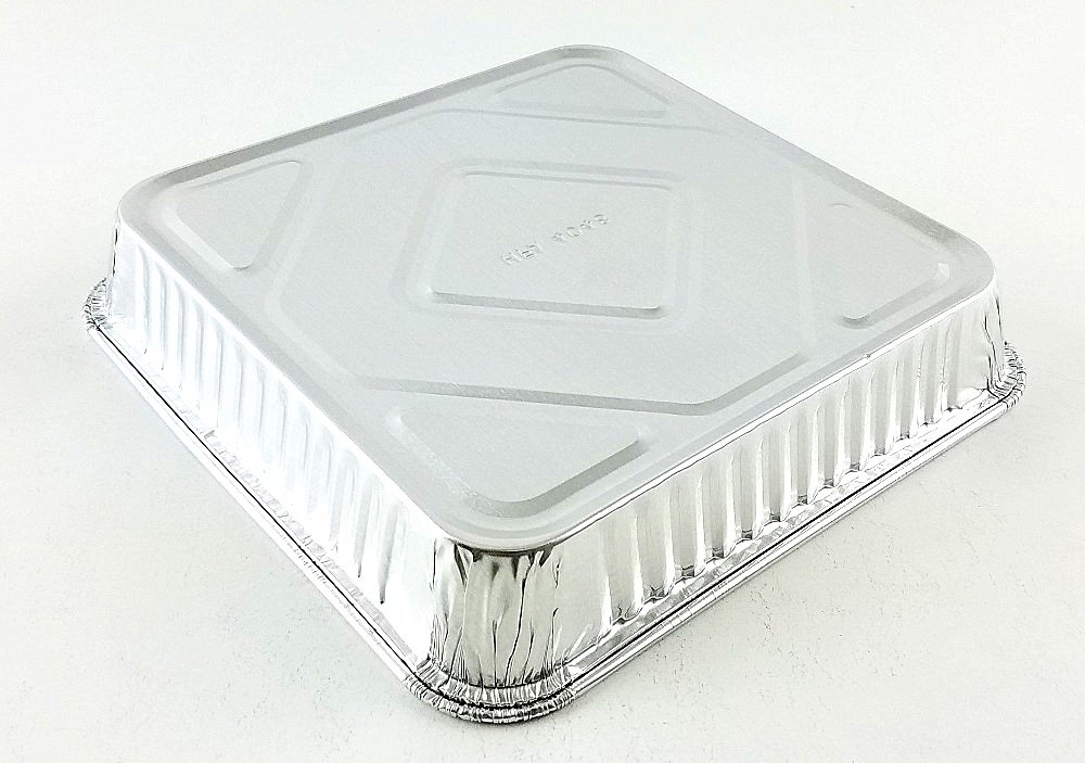 Disposable Square Aluminum Foil Cake Pans with Dome Lids - 500 Pack for Baking, Cooking & Food Storage | Handi-Foil Commercial Grade Baking Pans for Restaurants, Catering & Home Use