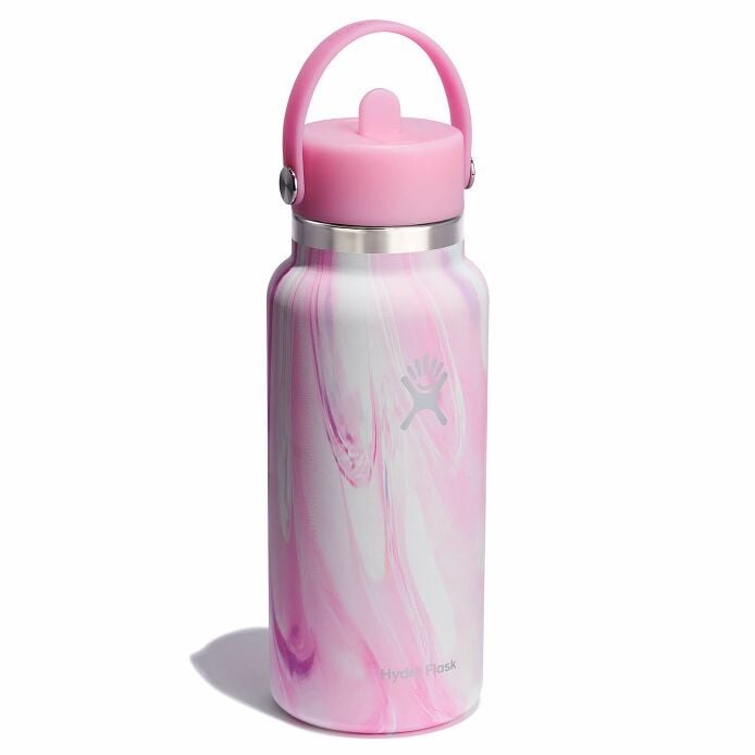 32 oz Wide Mouth Water Bottle with Flex Straw Lid - Leak Proof, BPA Free - Perfect for Gym, Hiking, Travel & Outdoor Activities