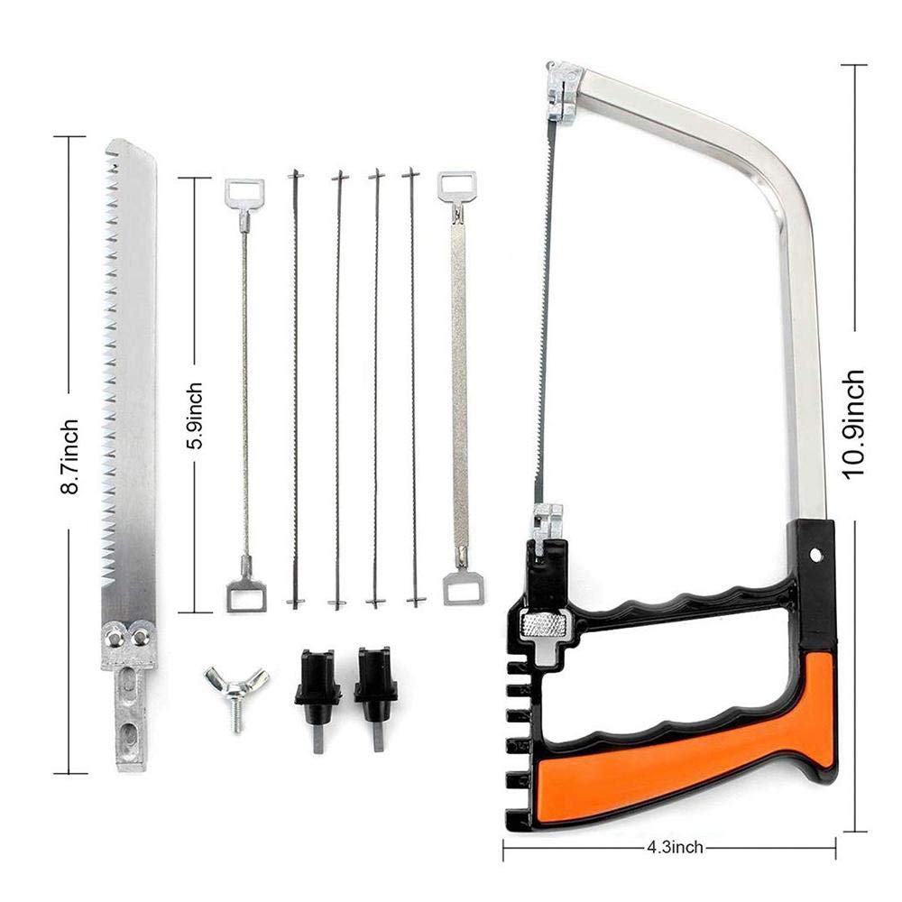 12-Piece Multifunctional Handsaw Set - Hacksaw, Coping Saw, Bow Saw for Wood, Metal, Plastic & Tile Cutting - Perfect for DIY Projects, Camping, Hunting & Garden Pruning