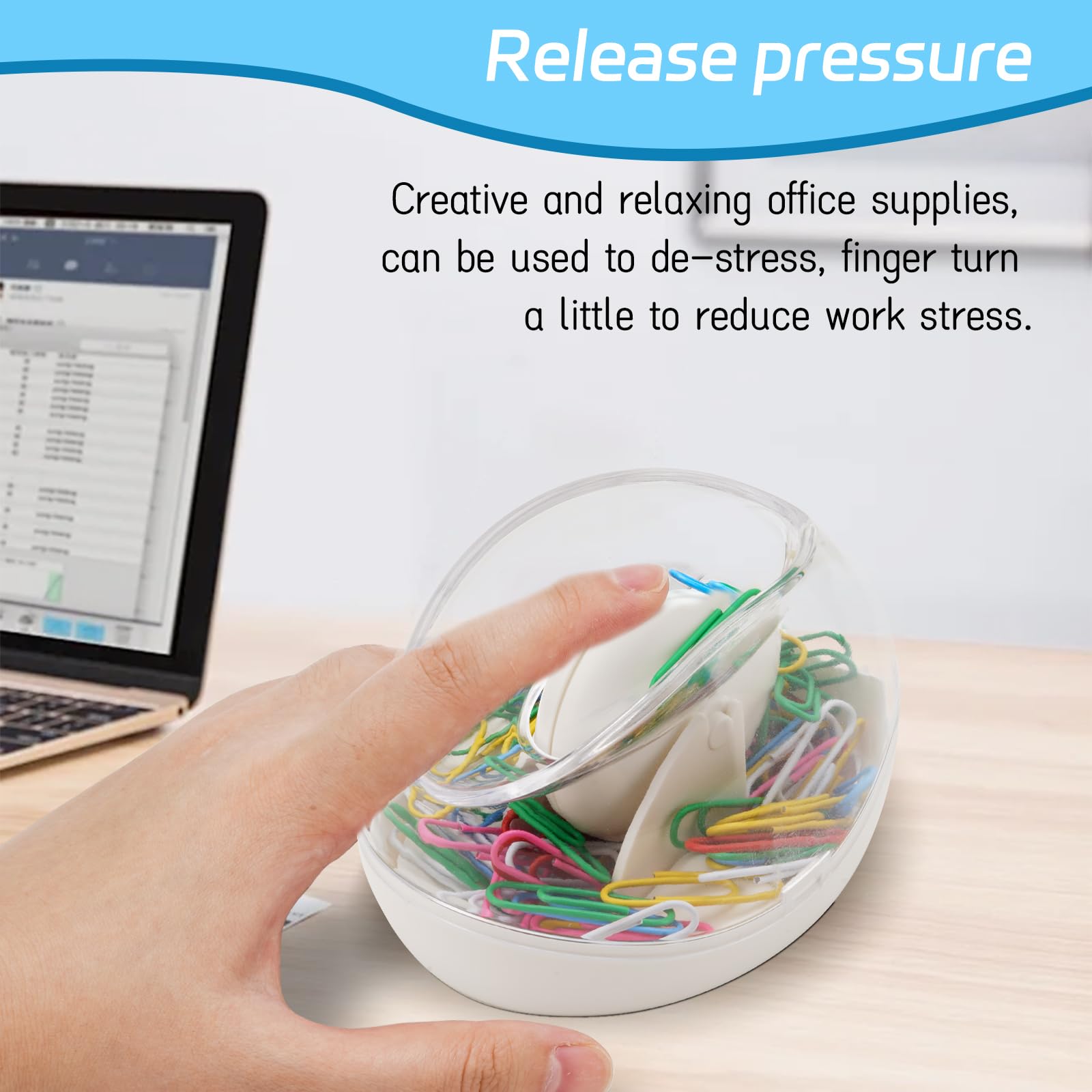 Magnetic Paper Clip Holder for Desk with 100pcs Clips - Non-Slip Office Organizer & Dispenser Stand for Neat Workspace | Perfect for Office, Home, School & Stationery Organization