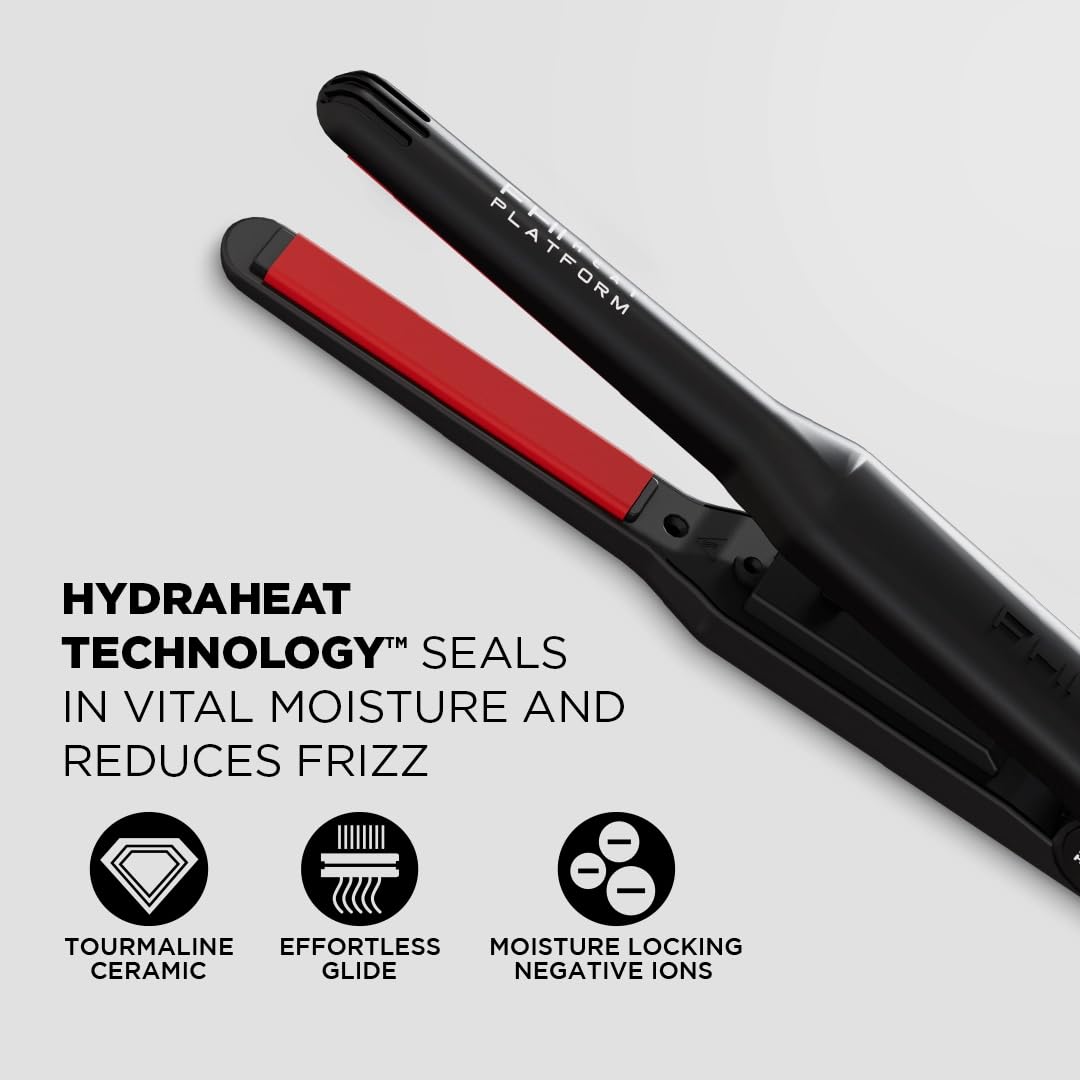 FHI HEAT Platform Pro Tourmaline Hair Straightener 1 Inch - Professional Flat Iron for Smoothing, Straightening & Styling - Perfect for Home, Salon & Travel Use
