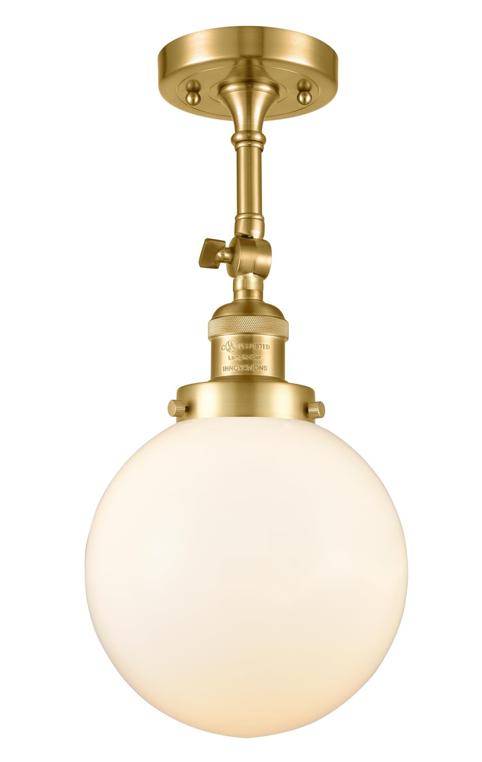 201F-SG-G201-8-LED Bare Bulb 1 Light Cord Set in Satin Gold Finish - Vintage Edison Style Lighting for Bedroom, Cafe, Restaurant and Home Decor