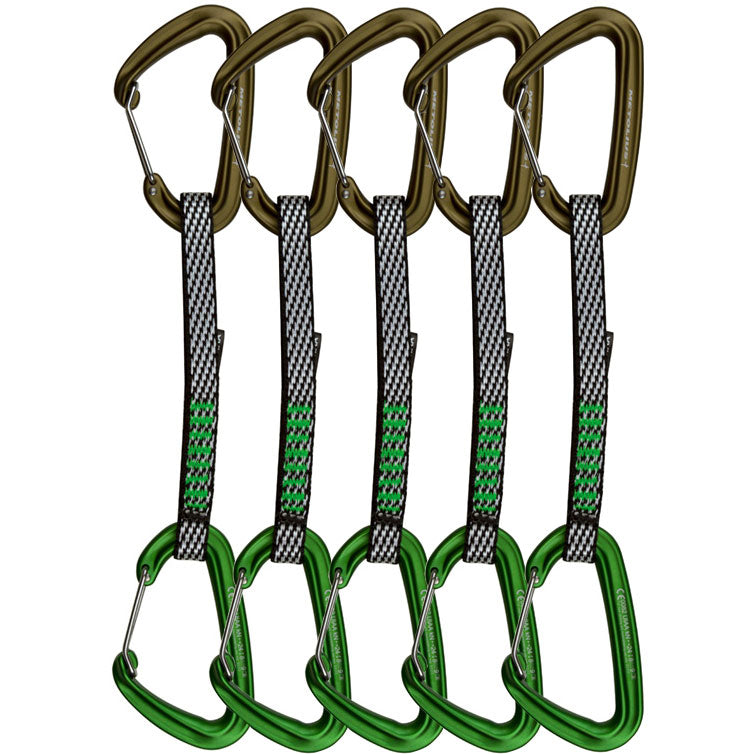 Metolius Climbing Inferno GoTo Quickdraw 5 Pack - Lightweight Climbing Carabiners for Rock Climbing & Mountaineering - Perfect for Sport Climbing, Gym Training & Outdoor Adventures