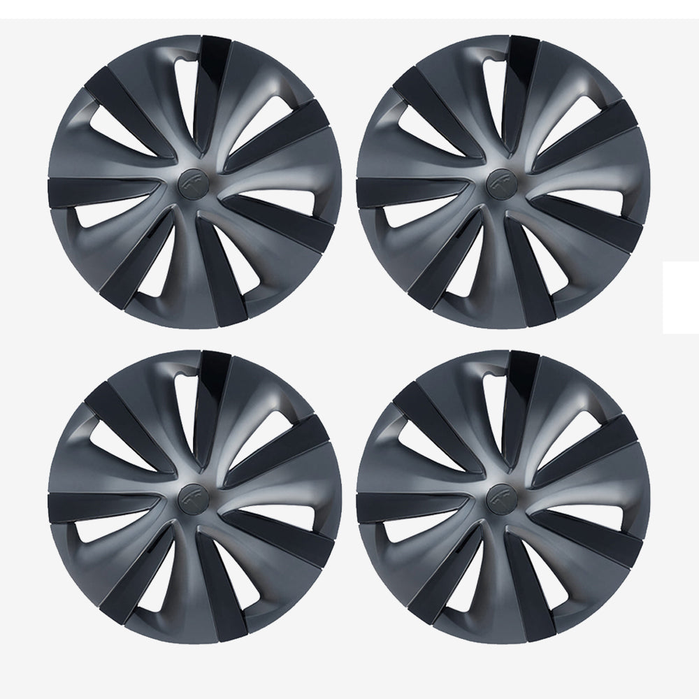 Tesla Model Y 19 Inch Gemini Wheel Covers (4PCS) - Matte Black Sport Style for Model S Version | Enhance Your Tesla's Look for Daily Commute & Road Trips