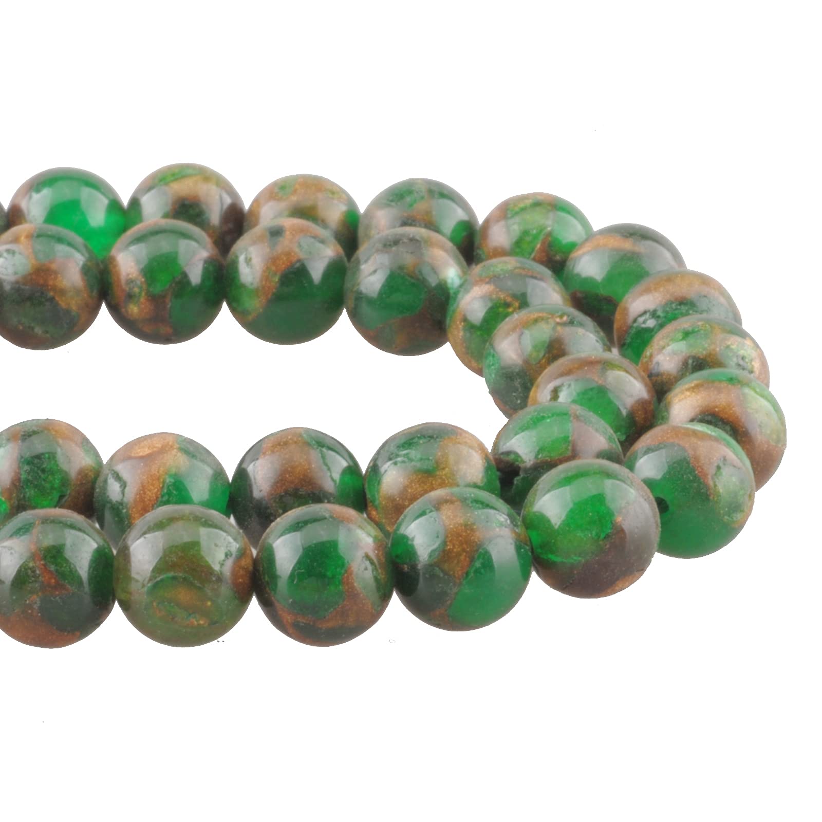 10MM Green Cloisonne Round Beads for DIY Jewelry Making - Necklace & Bracelet Craft Supplies - Perfect for Boho, Vintage Style Accessories and Gift Making