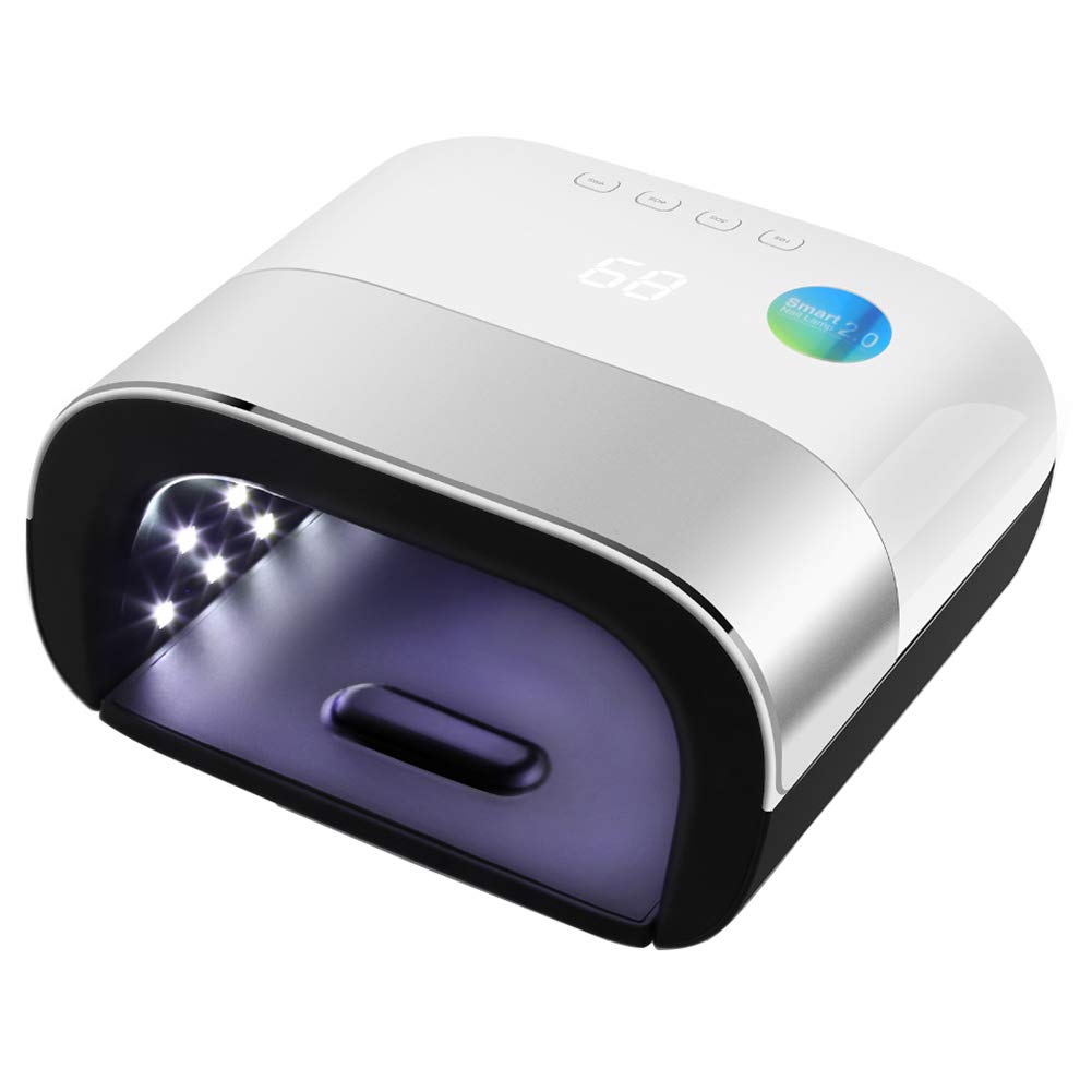 48W Smart Wireless UV LED Nail Dryer with Auto Sensor - 4 Timer Settings, LCD Display & Overheat Protection - Professional Salon & Home Gel Manicure Kit for DIY Nail Art & Spa Treatments