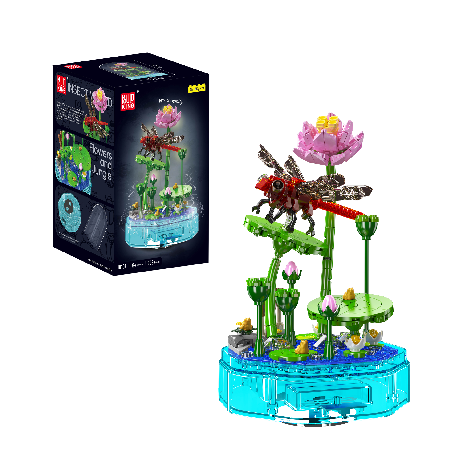 Mould King 10106 Dragonfly Music Box Building Set - 396 Pcs DIY Model Kit for Adults & Teens | Creative Gift for Music Lovers | Perfect for Home Decor, Relaxation & Stress Relief