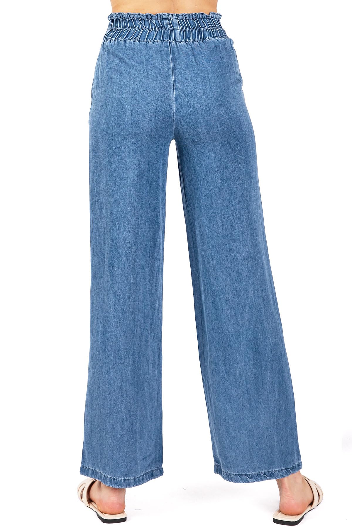 Women's Stretchy Wide Leg Jeans with Belt - Comfortable Lyocell Denim Pants for Juniors | Casual Wear, Office Outfits & Everyday Fashion