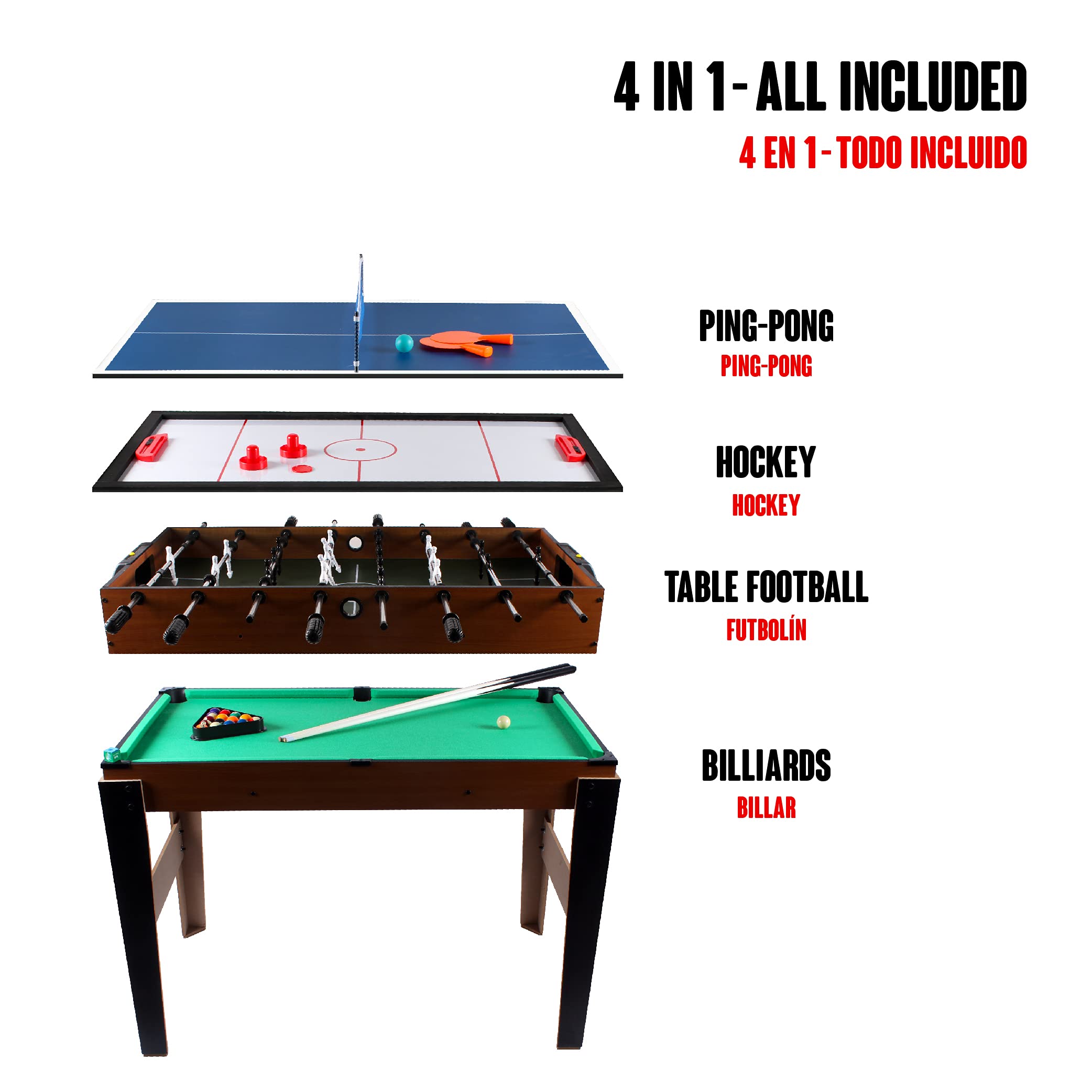 Calma Dragon XJ6612 4-in-1 Multi-Game Table Set (42