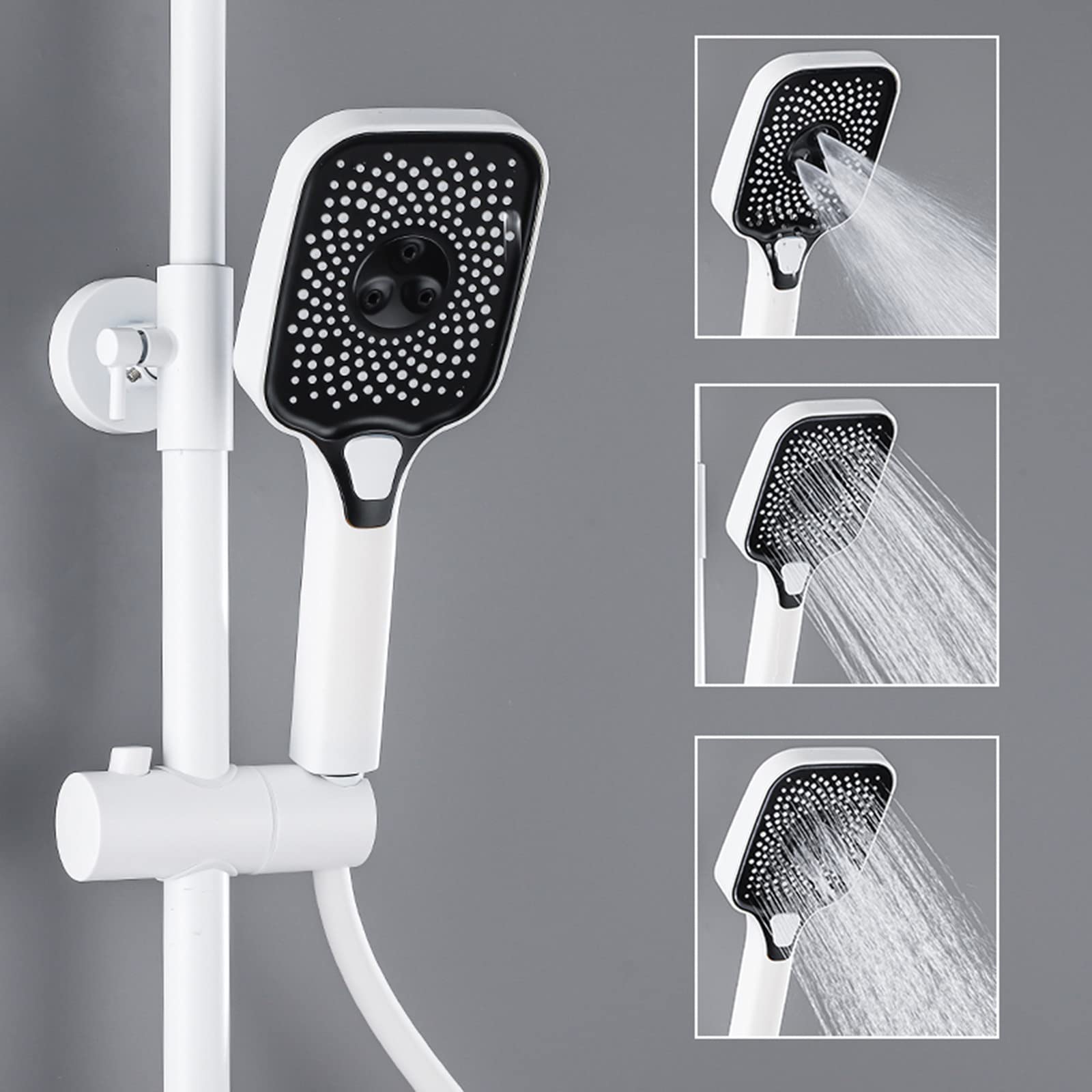 Boyuan Thermostatic Digital Shower System - 4 Function Piano Key Mixer Tap with Rainfall Shower Head, Handheld Bidet Sprayer & Adjustable Tub Spout | Perfect for Modern Bathrooms, Spa-Like Experience & Water-Saving Homes