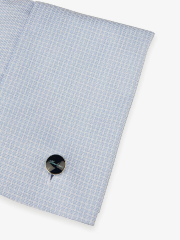 Premium STENSTROMS Blue Checkered French Cuff Dress Shirt for Men - Formal Office Wear & Special Occasions