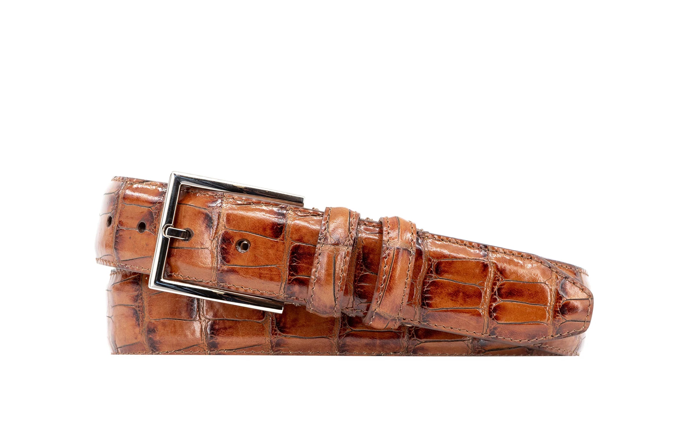 Martin Dingman Chestnut Alligator Print Leather Wallet - Stylish & Durable for Men | Perfect for Business, Travel & Everyday Use