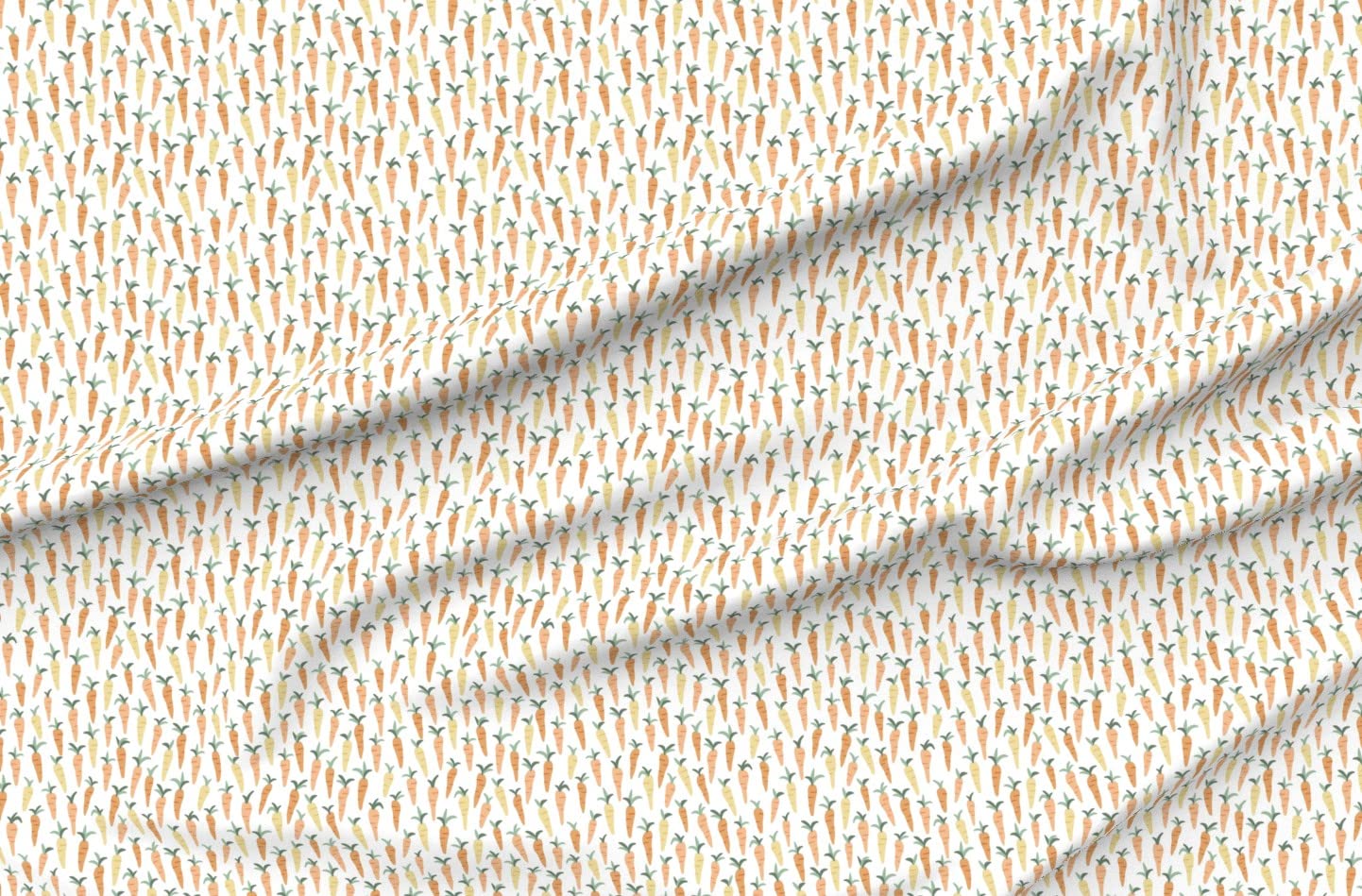 Carrot Spring Vegetable Printed Chiffon Fabric by The Yard - Sewing Material for Dresses, Fashion Apparel & Home Decor | Perfect for DIY Projects, Spring Gardening Decor & Kitchen Accessories
