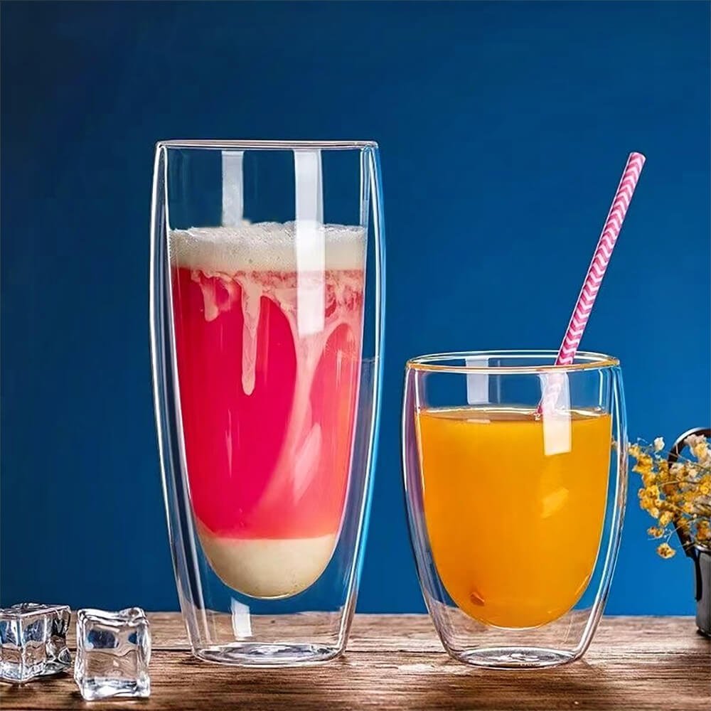 Isadore Double Wall Insulated Glass Coffee Tumbler - 16oz Leak-Proof Travel Mug for Hot & Cold Drinks - Perfect for Office, Commuting, and Outdoor Adventures
